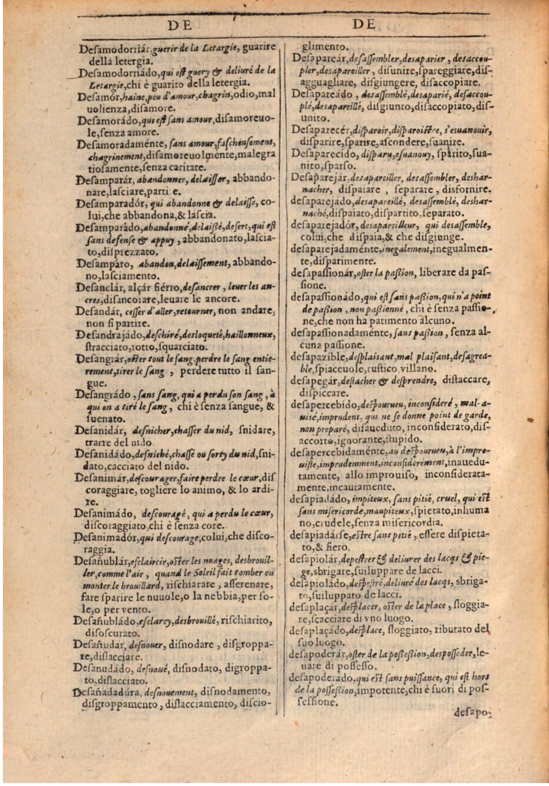1609 - Philippe Albert et Alexandre Pernet - Trésor des trois langues française, italienne et espagnole (Première partie) - BSB Munich