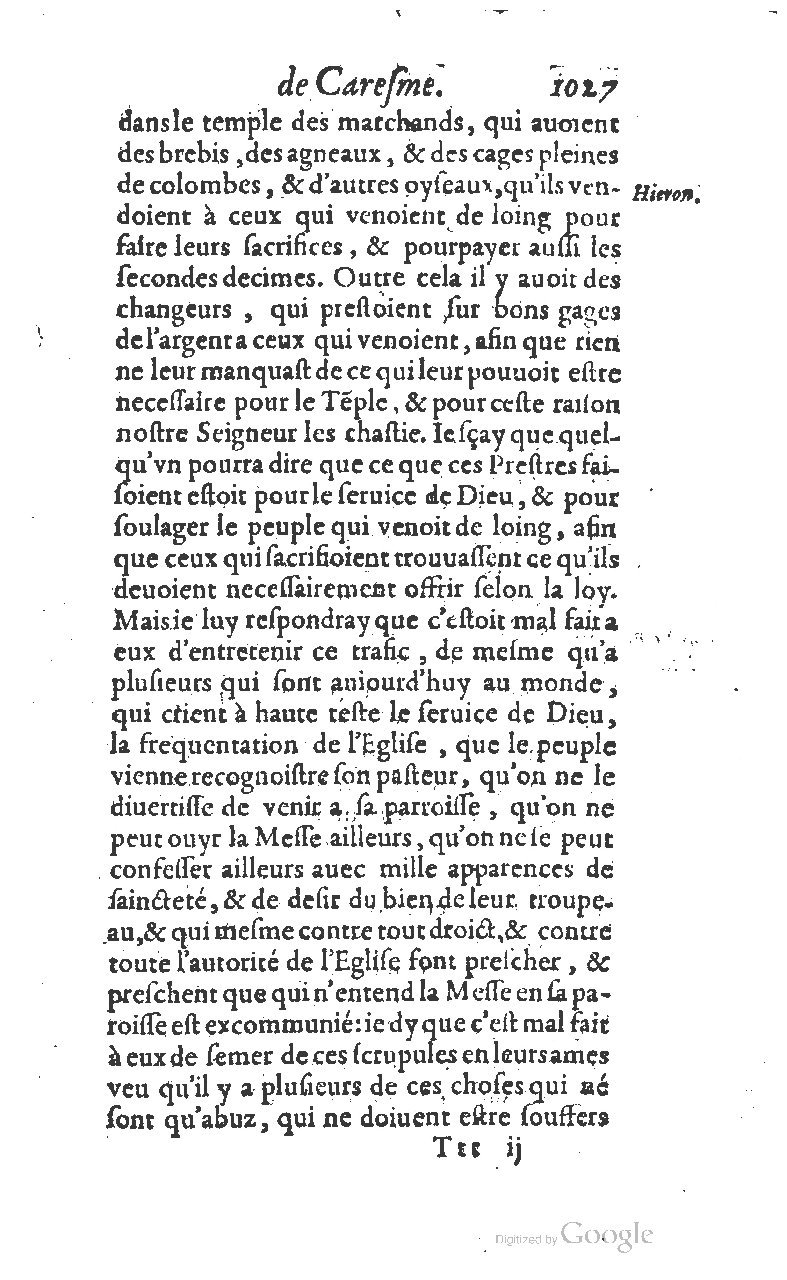 1607 - Nicolas Du Fossé - Trésor quadragésimal - T 01 - BM Lyon