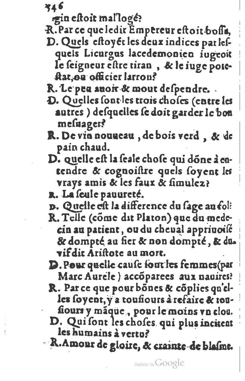 1581 - Nicolas Bonfons  - Trésor des sentences dorées - Princeton