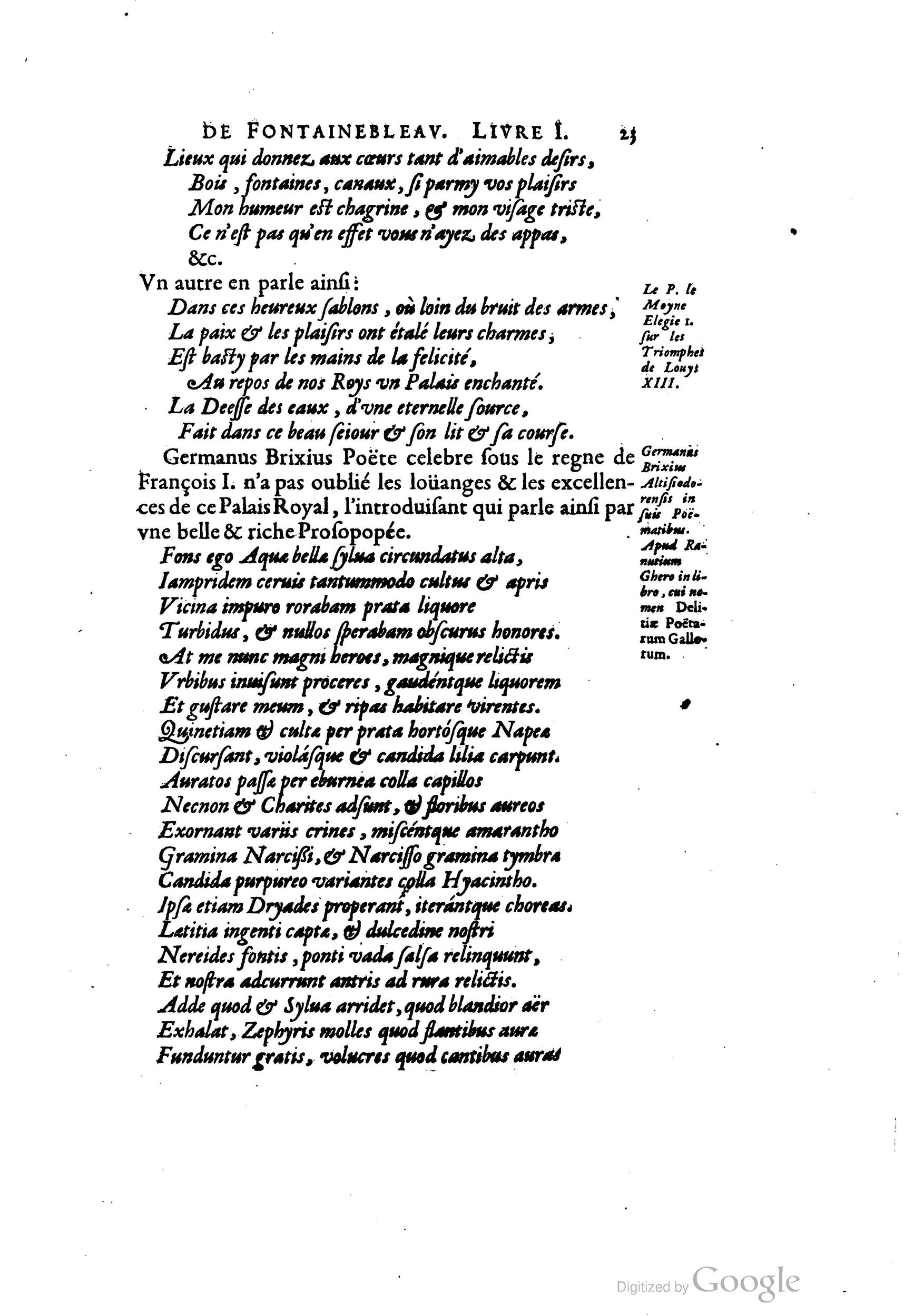 1642 - Sébastien Cramoisy - Trésor des merveilles de la maison royale de Fontainebleau - BM Lyon