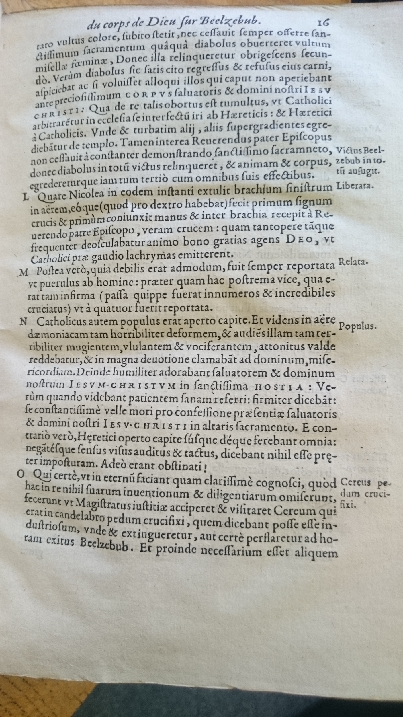 1578 - Nicolas Chesneau - Trésor et entière histoire de la triomphante victoire du corps de Dieu sur l’esprit malin - Douai Quincy