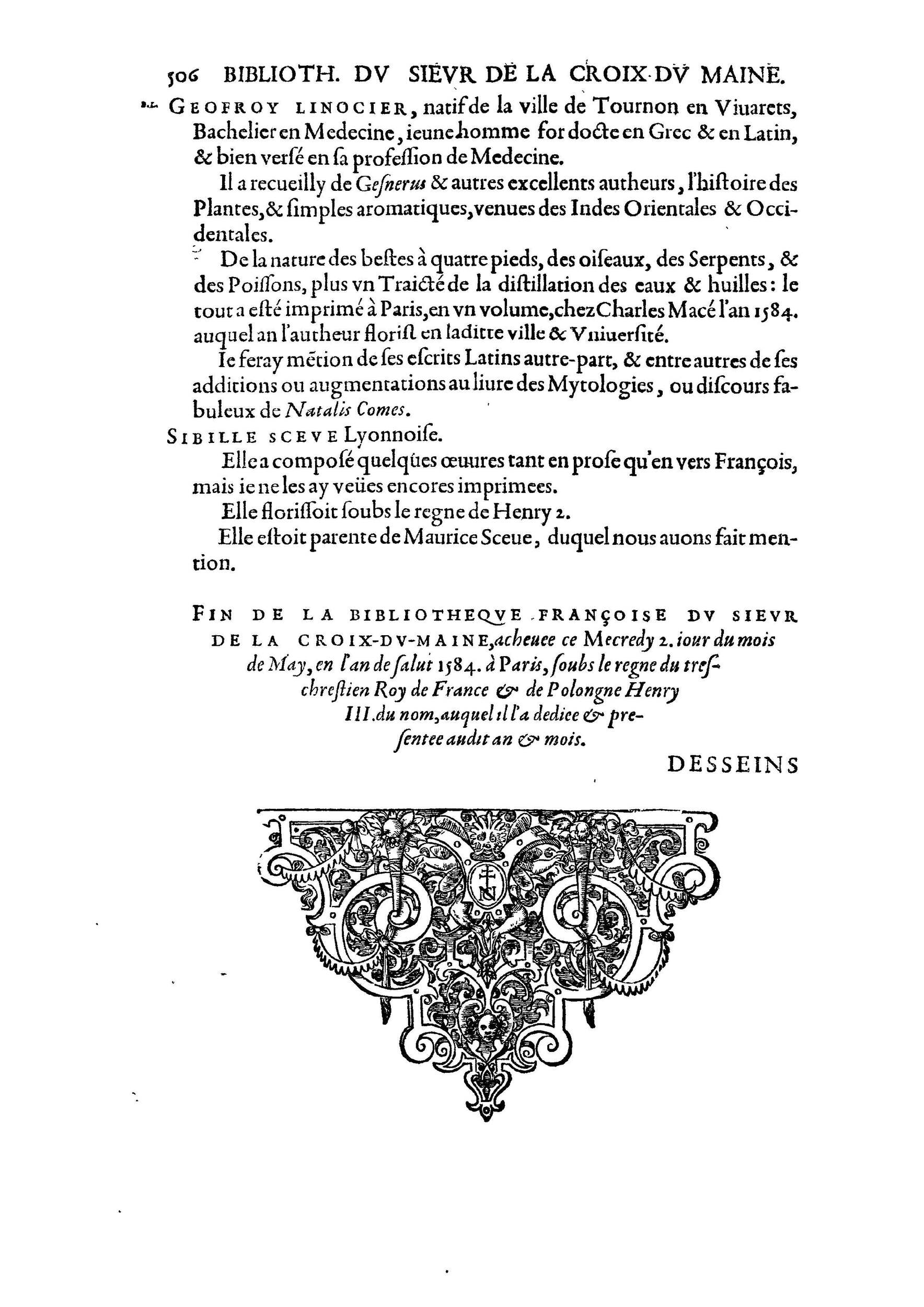 1584 - Abel L&#039;Angelier - Bibliothèques françaises - BnF