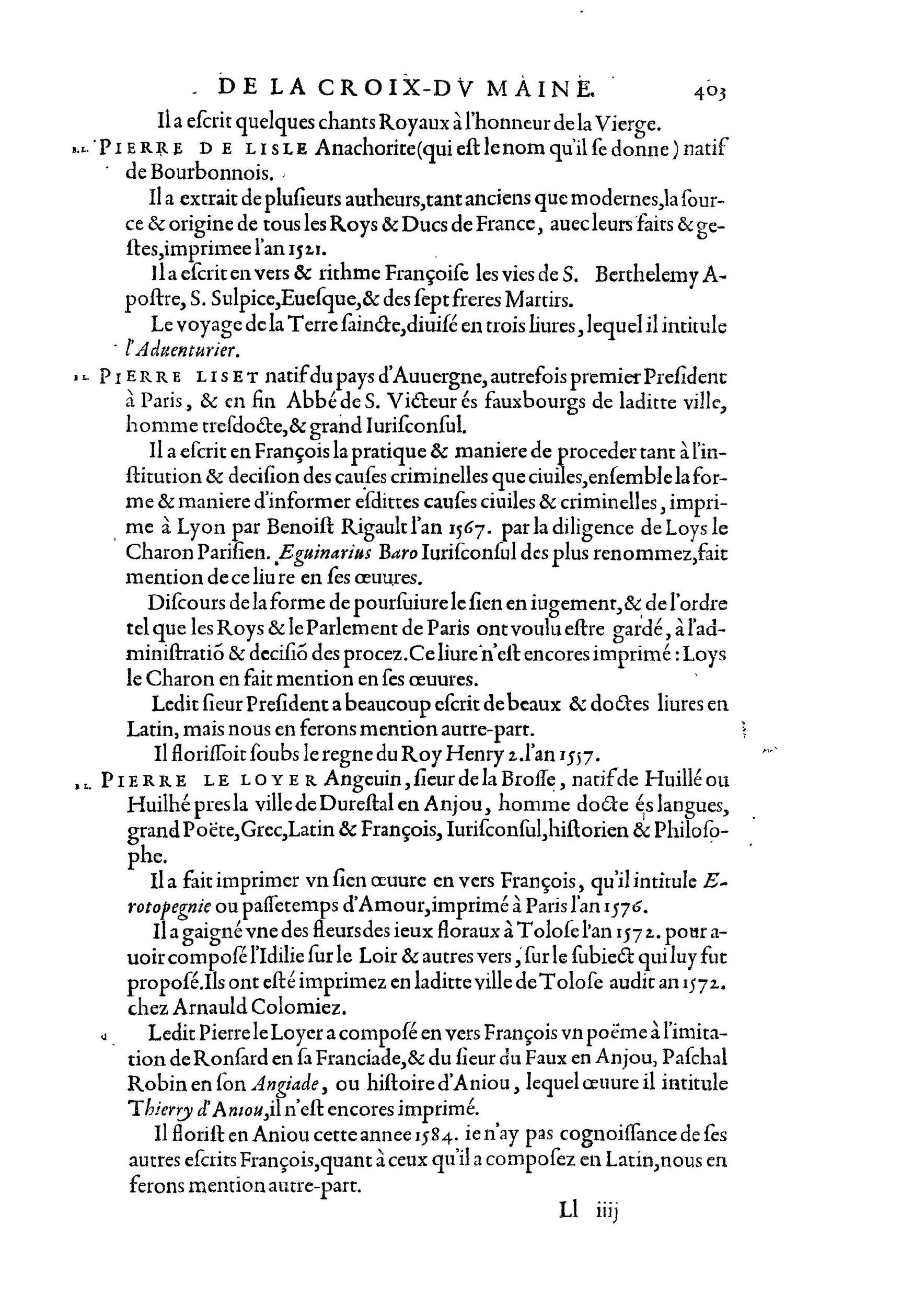 1584 - Abel L&#039;Angelier - Bibliothèques françaises - BnF
