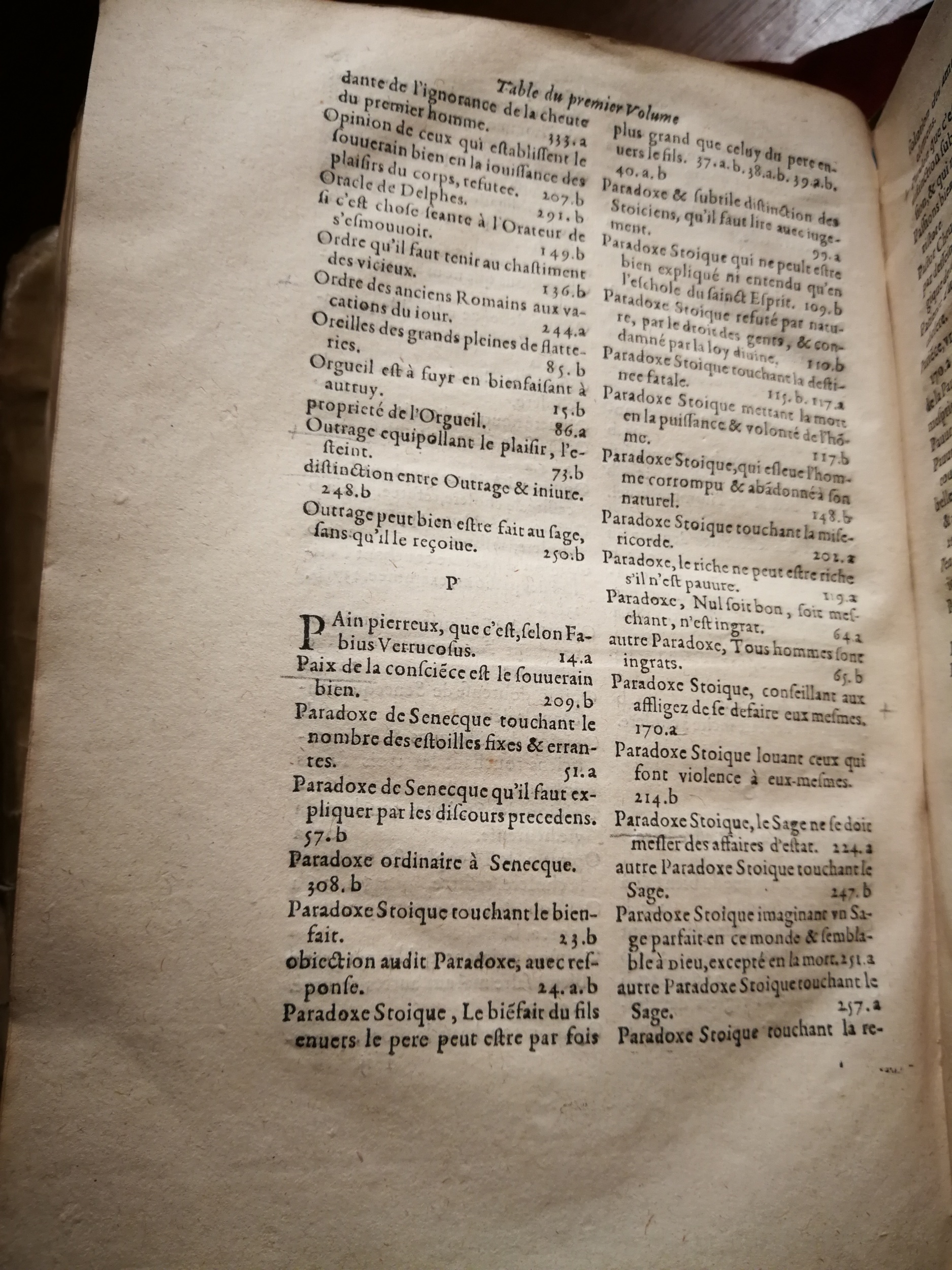 1595 - Jean Houzé - Œuvres morales et mêlées de Sénèque, Trésor de philosophie morale - T. 1 - BnF