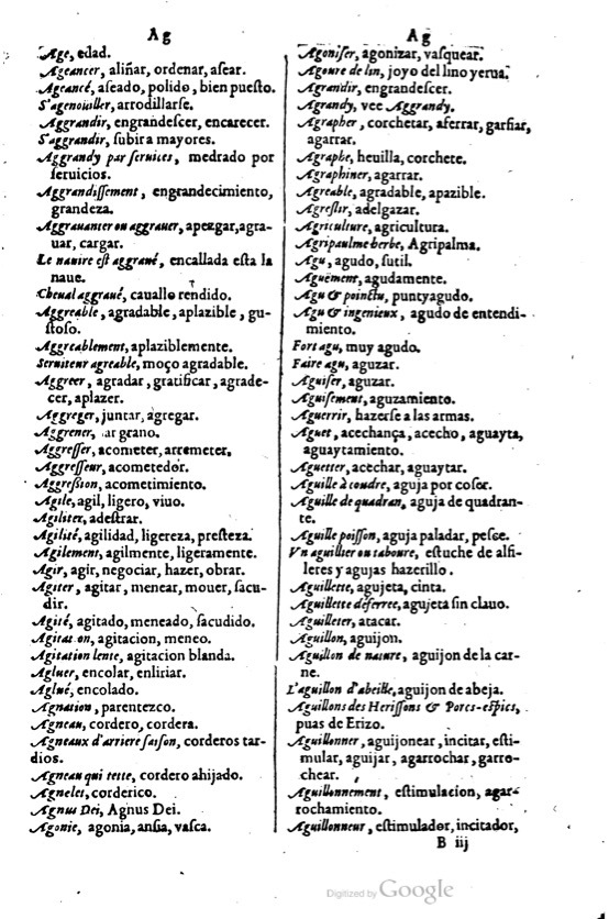 1621 - Adrian Tiffaine - Trésor des deux langues espagnole et française - BM Lyon