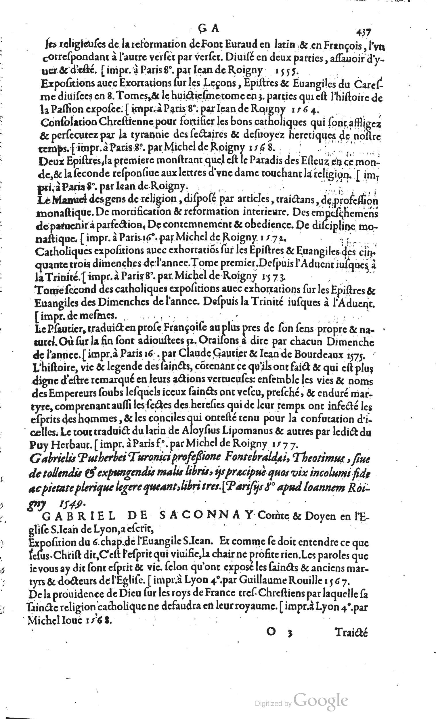 1585 - Barthélemy Honorat - Bibliothèques françaises - BSB Munich