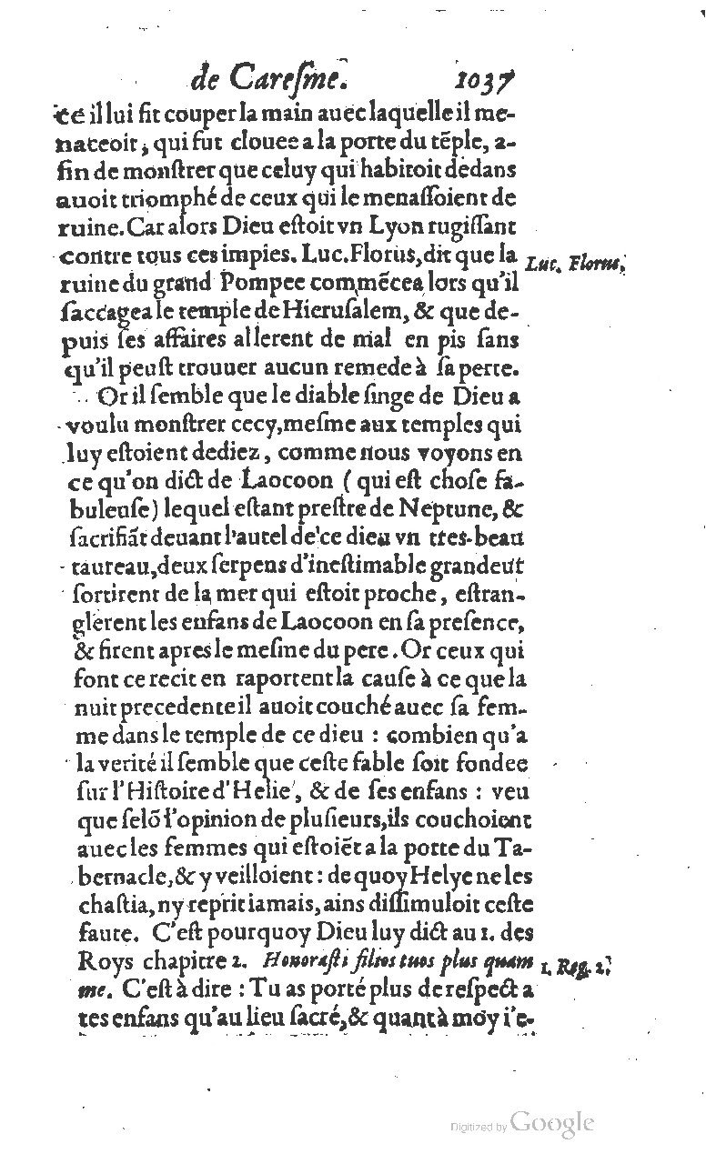 1607 - Nicolas Du Fossé - Trésor quadragésimal - T 01 - BM Lyon