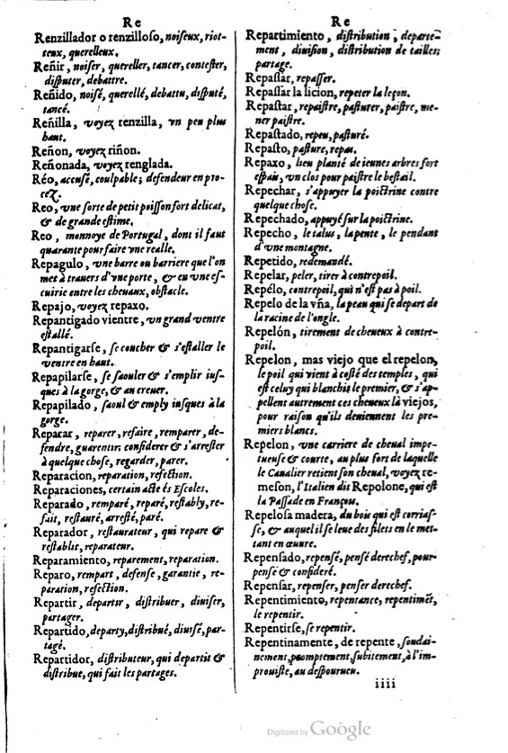 1621 - Adrian Tiffaine - Trésor des deux langues espagnole et française - BM Lyon