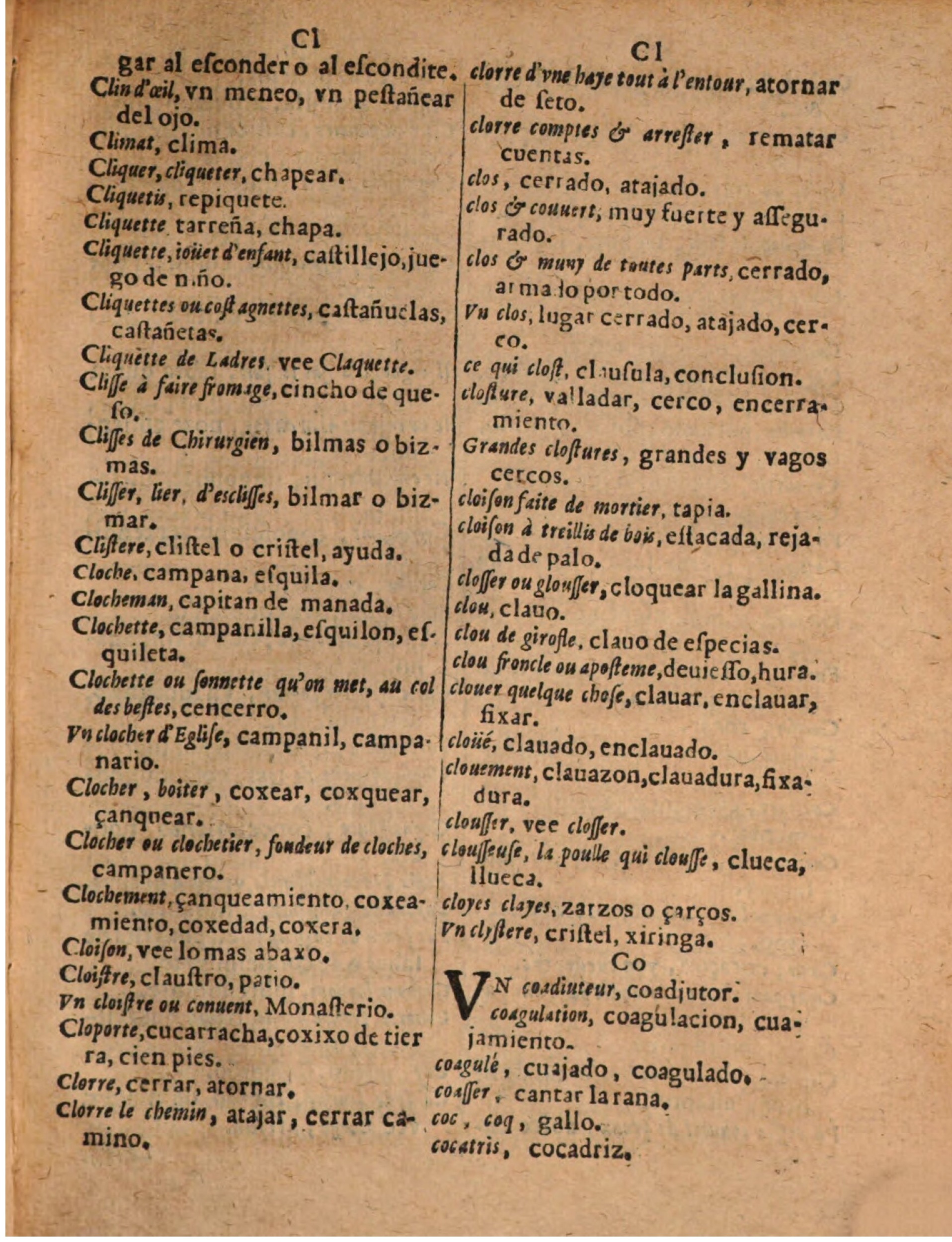 1624 - Hubert Antoine - Trésor des deux langues espagnole et française (Seconde partie) - BSB Munich