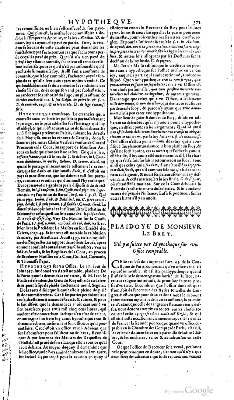 1629 - Veuve Nicolas Buon - Trésor du droit français (29620 T. 2) - BM Lyon