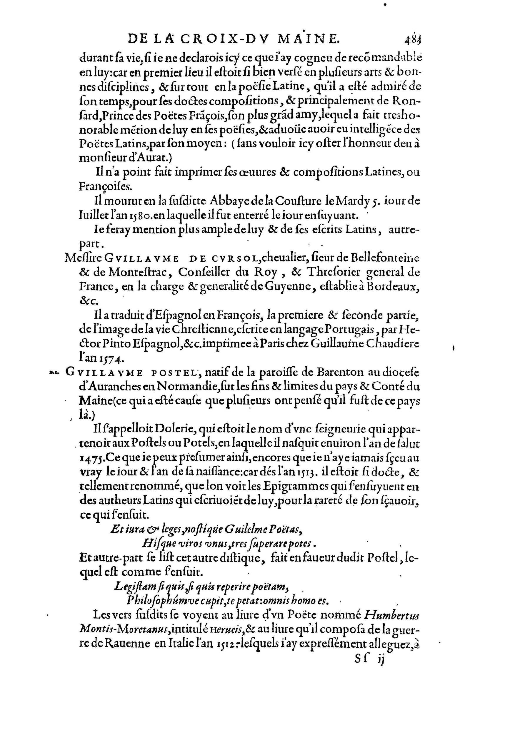 1584 - Abel L&#039;Angelier - Bibliothèques françaises - BnF