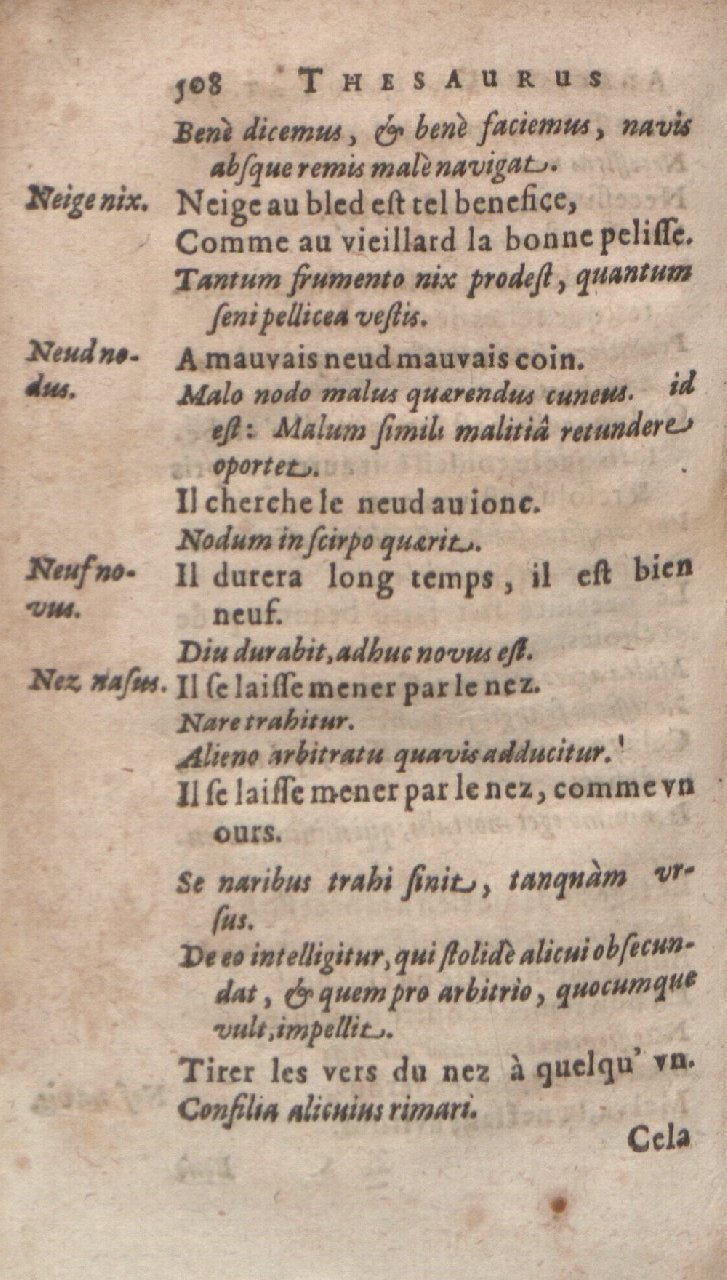 1612 - Dominicus Custos - Trésor des proverbes français  - Bibliopol-Olomuc