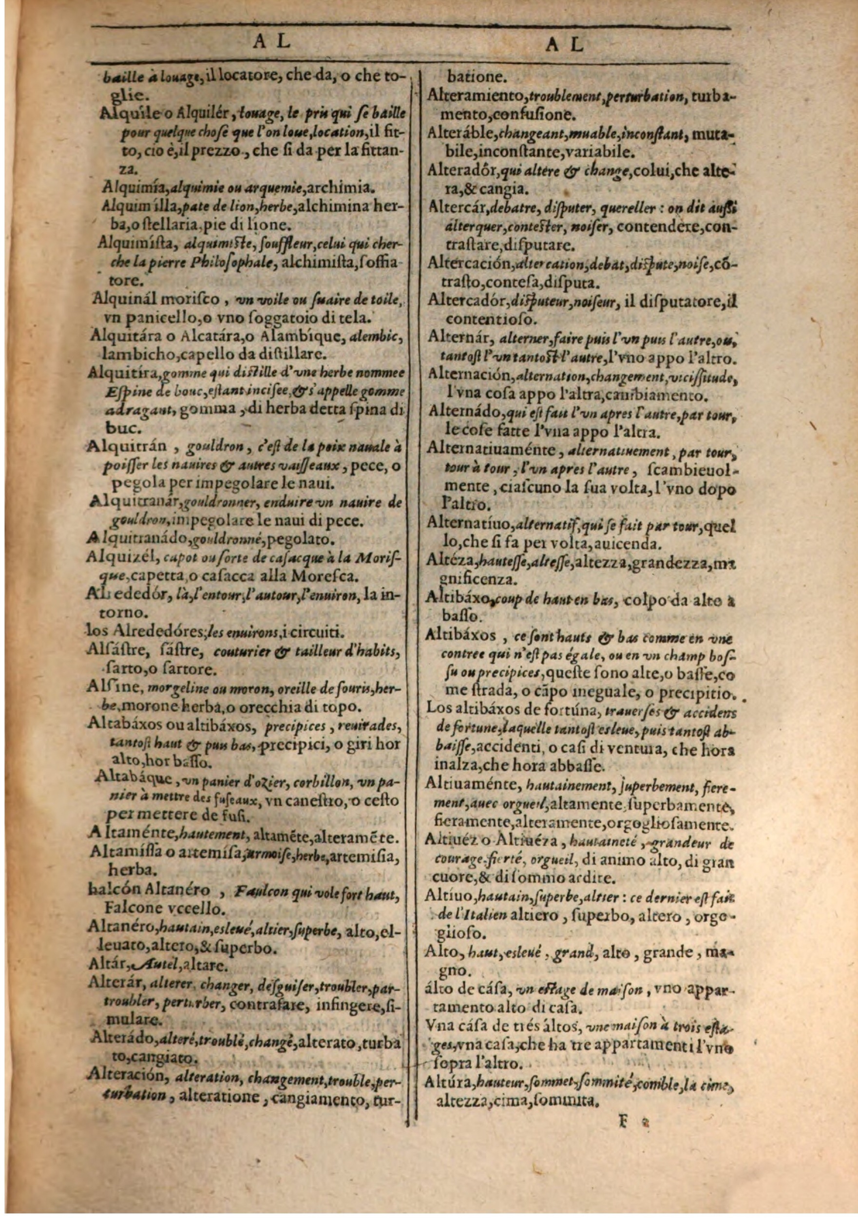 1609 - Philippe Albert et Alexandre Pernet - Trésor des trois langues française, italienne et espagnole (Première partie) - BSB Munich 1609 - Philippe Albert et Alexandre Pernet - Trésor des trois langues française, italienne et espagnole (Première partie) - BSB Munich