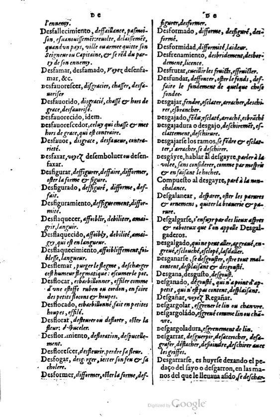 1621 - Adrian Tiffaine - Trésor des deux langues espagnole et française - BM Lyon