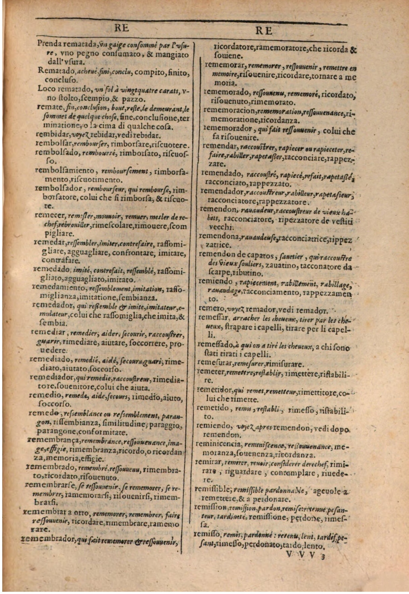 1609 - Philippe Albert et Alexandre Pernet - Trésor des trois langues française, italienne et espagnole (Première partie) - BSB Munich 1609 - Philippe Albert et Alexandre Pernet - Trésor des trois langues française, italienne et espagnole (Première partie) - BSB Munich