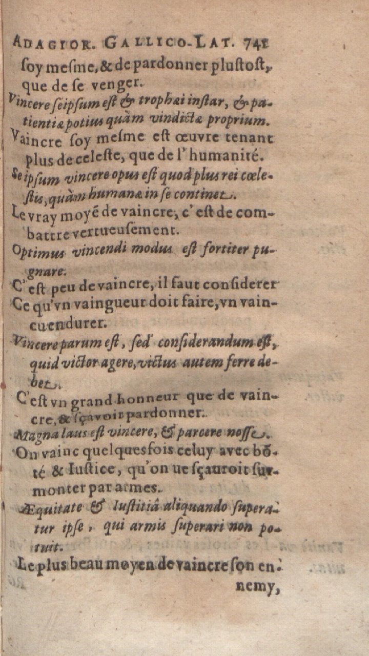 1612 - Dominicus Custos - Trésor des proverbes français  - Bibliopol-Olomuc