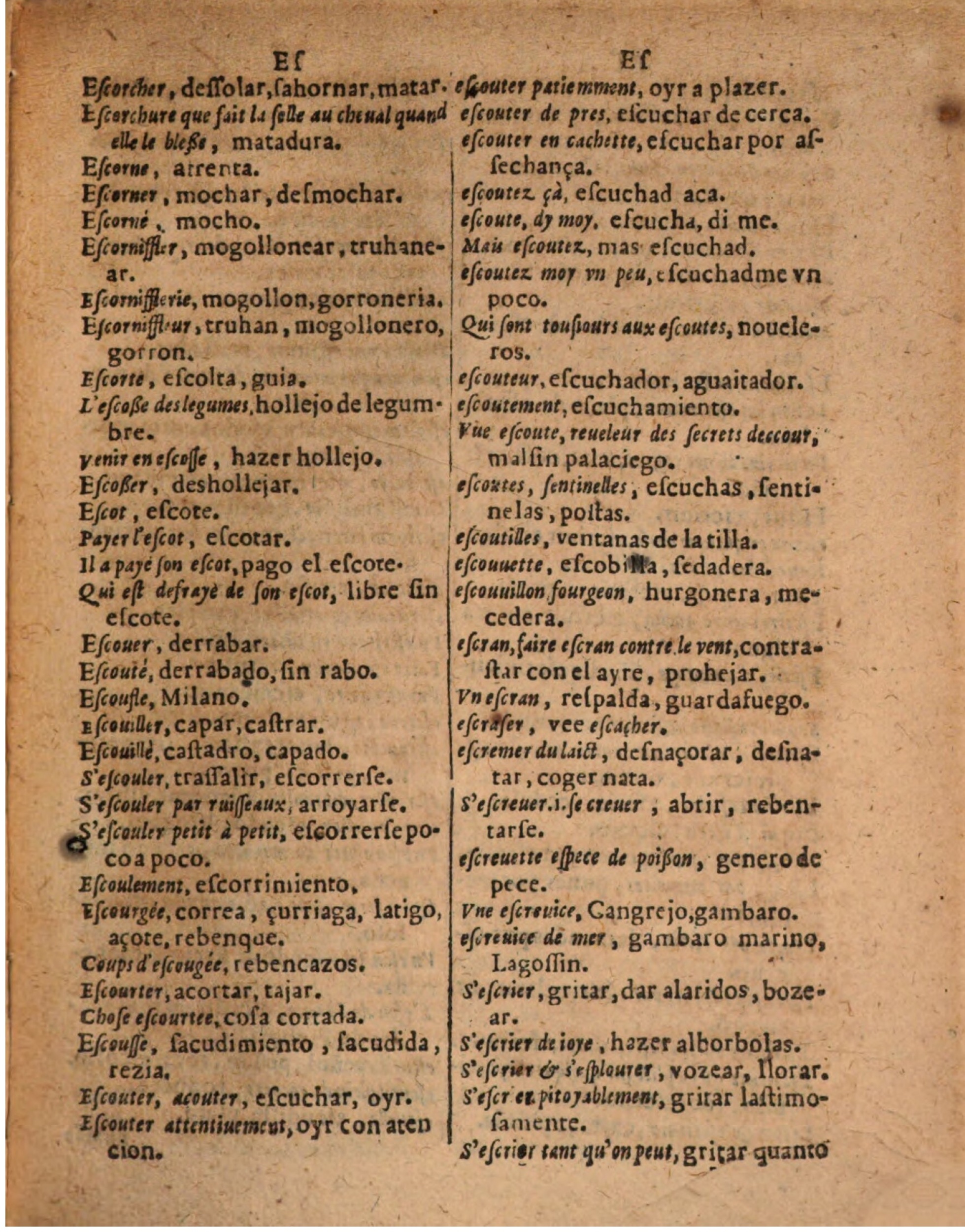 1624 - Hubert Antoine - Trésor des deux langues espagnole et française (Seconde partie) - BSB Munich