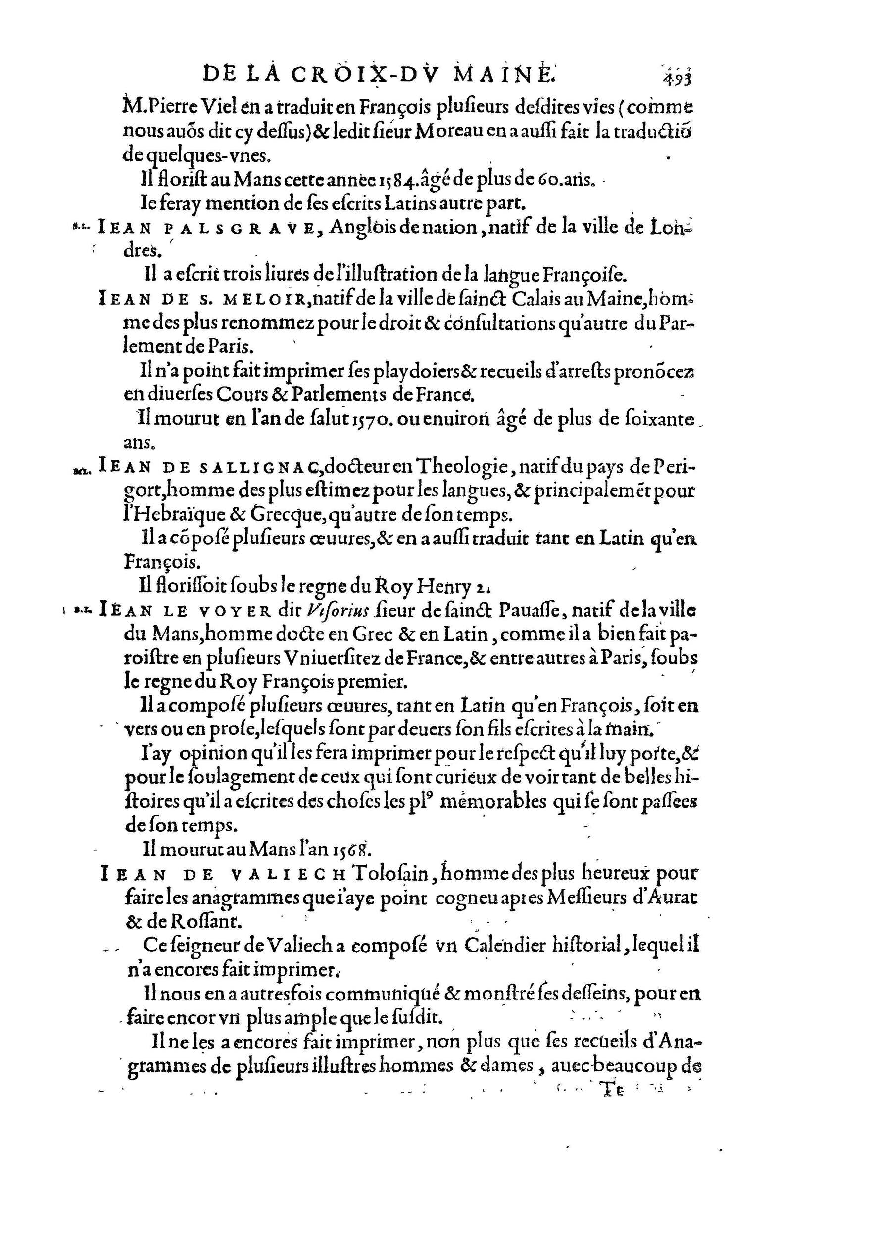 1584 - Abel L&#039;Angelier - Bibliothèques françaises - BnF