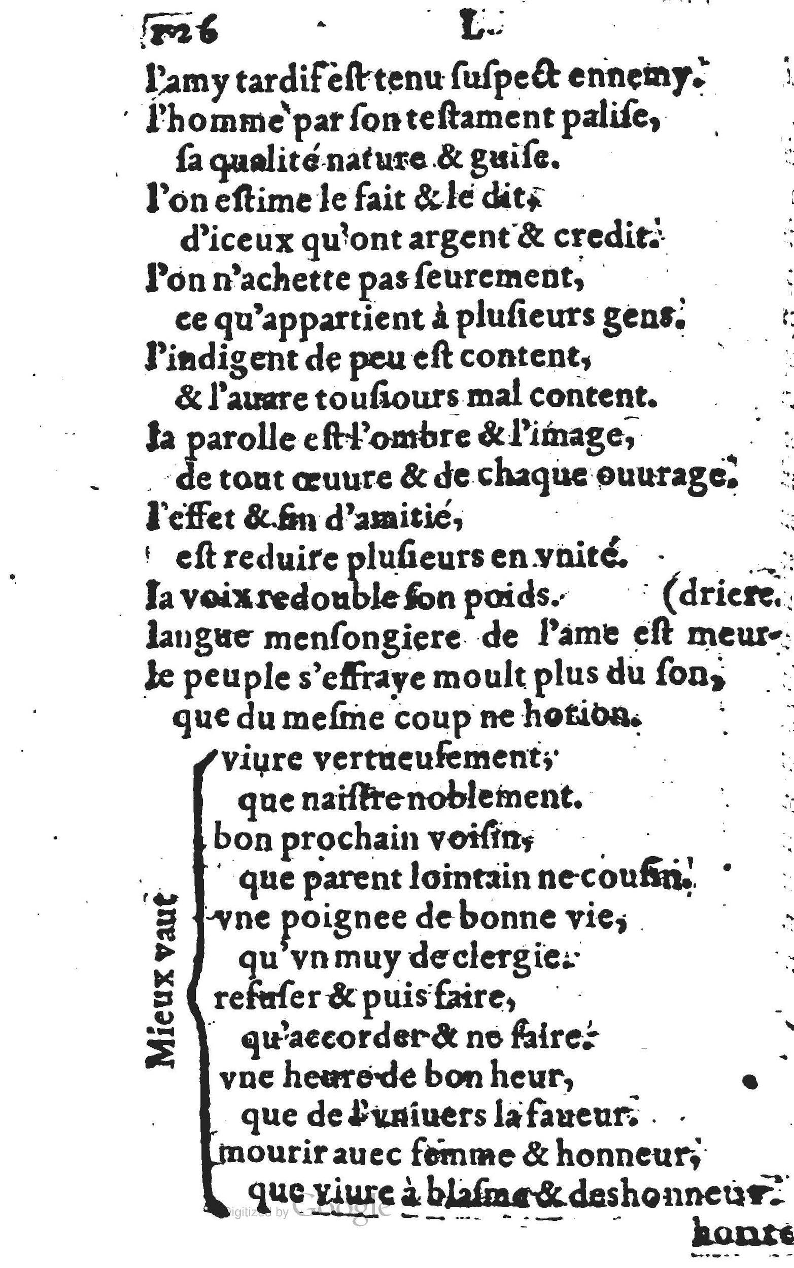 1578 - Nicolas Lescuyer - Trésor des sentences dorées - UGent
