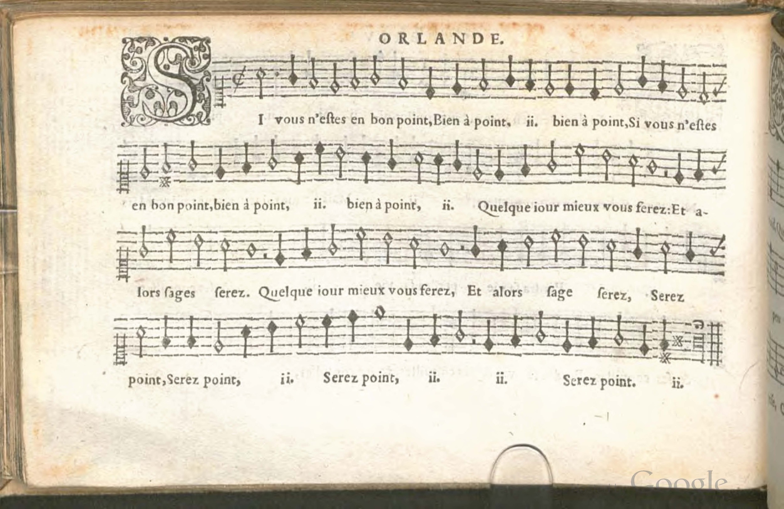 1576 - [Pierre de Saint-André] - Trésor de musique d’Orlande de Lassus Superius - BSB Munich