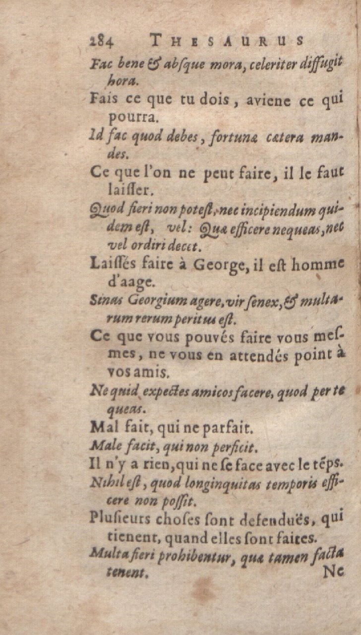 1612 - Dominicus Custos - Trésor des proverbes français  - Bibliopol-Olomuc