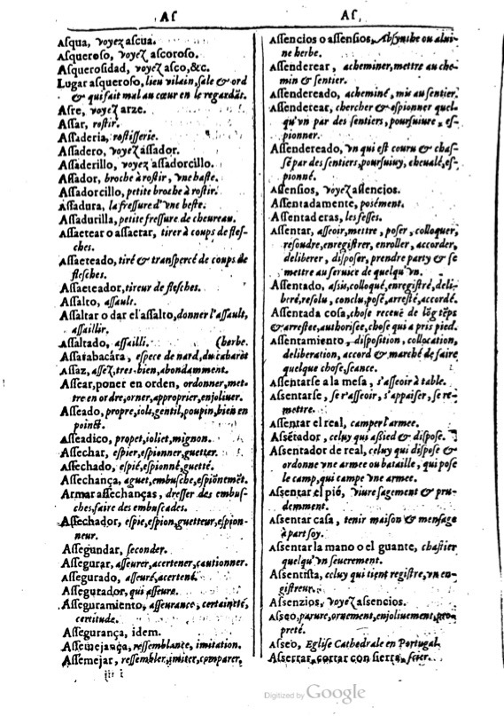 1616 - Veuve Marc Orry - Trésor des deux langues espagnole et française (Première et Seconde parties) - BM Lyon