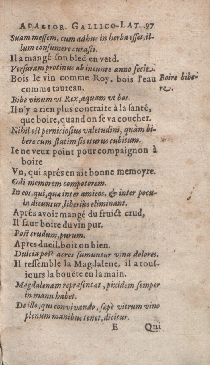 1612 - Dominicus Custos - Trésor des proverbes français  - Bibliopol-Olomuc