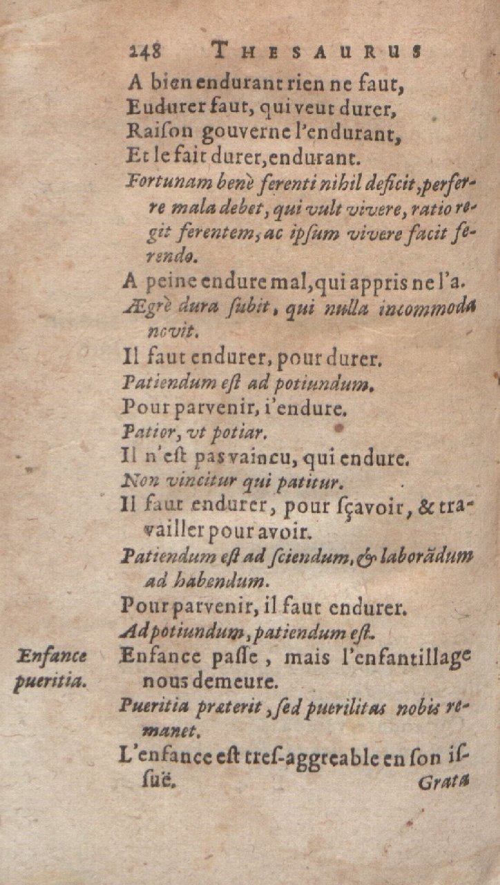 1612 - Dominicus Custos - Trésor des proverbes français  - Bibliopol-Olomuc