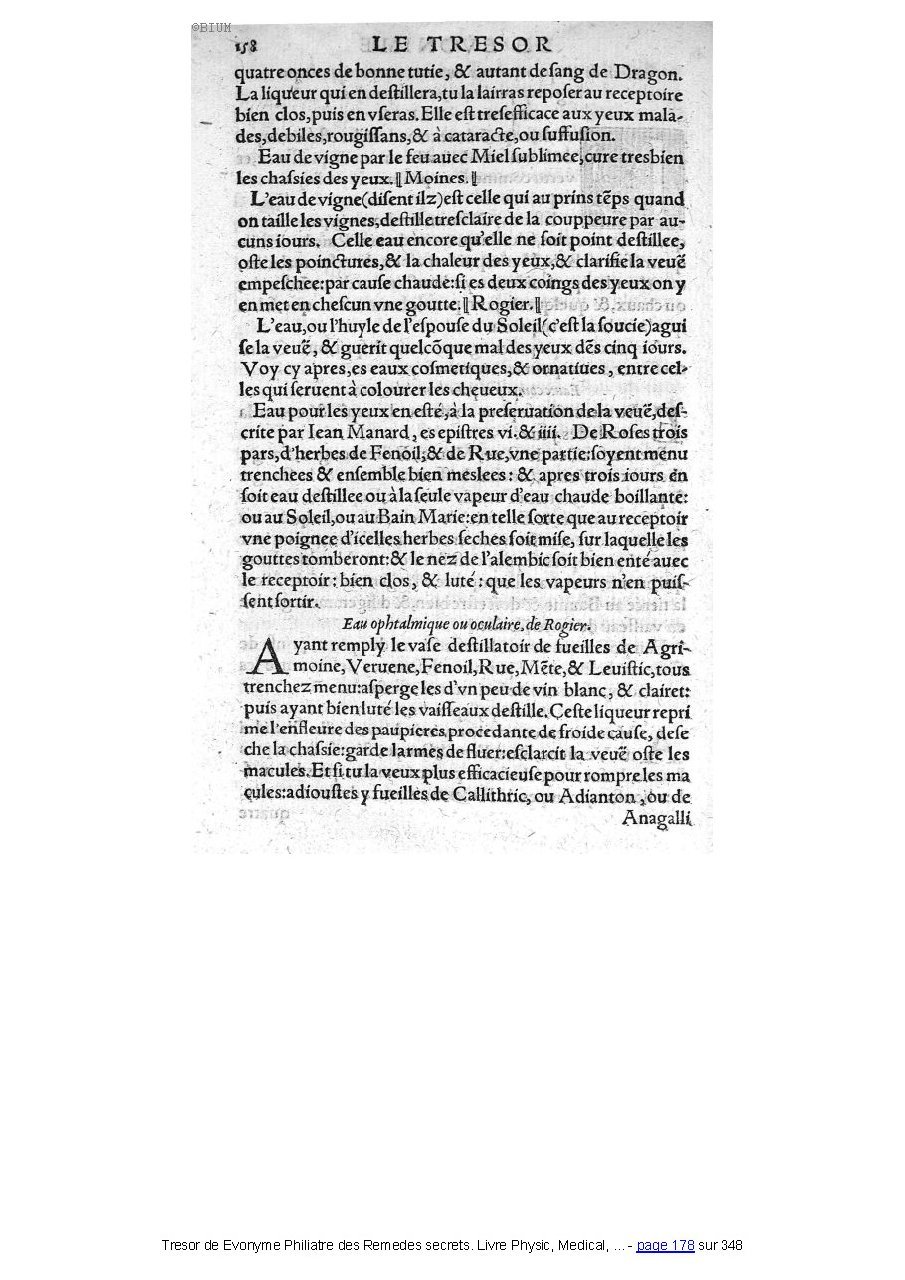 1555 - Balthazar Arnoullet - Trésor d’Évonyme Philiatre - Université Paris Cité