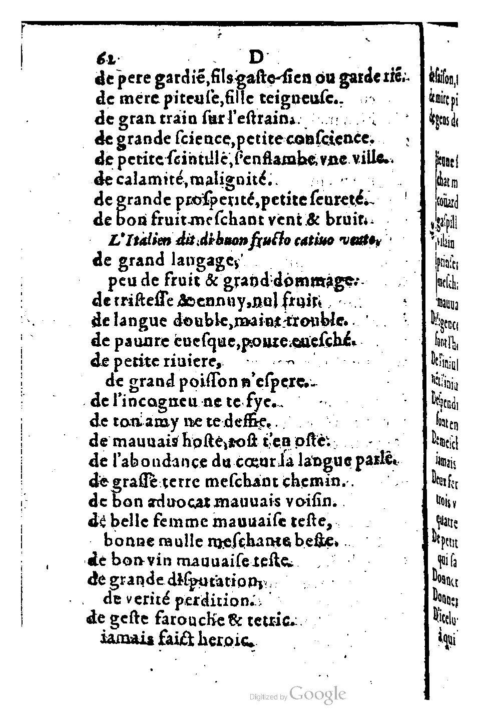 1582 - Nicolas Bonfons - Trésor des sentences dorées - BM Lyon