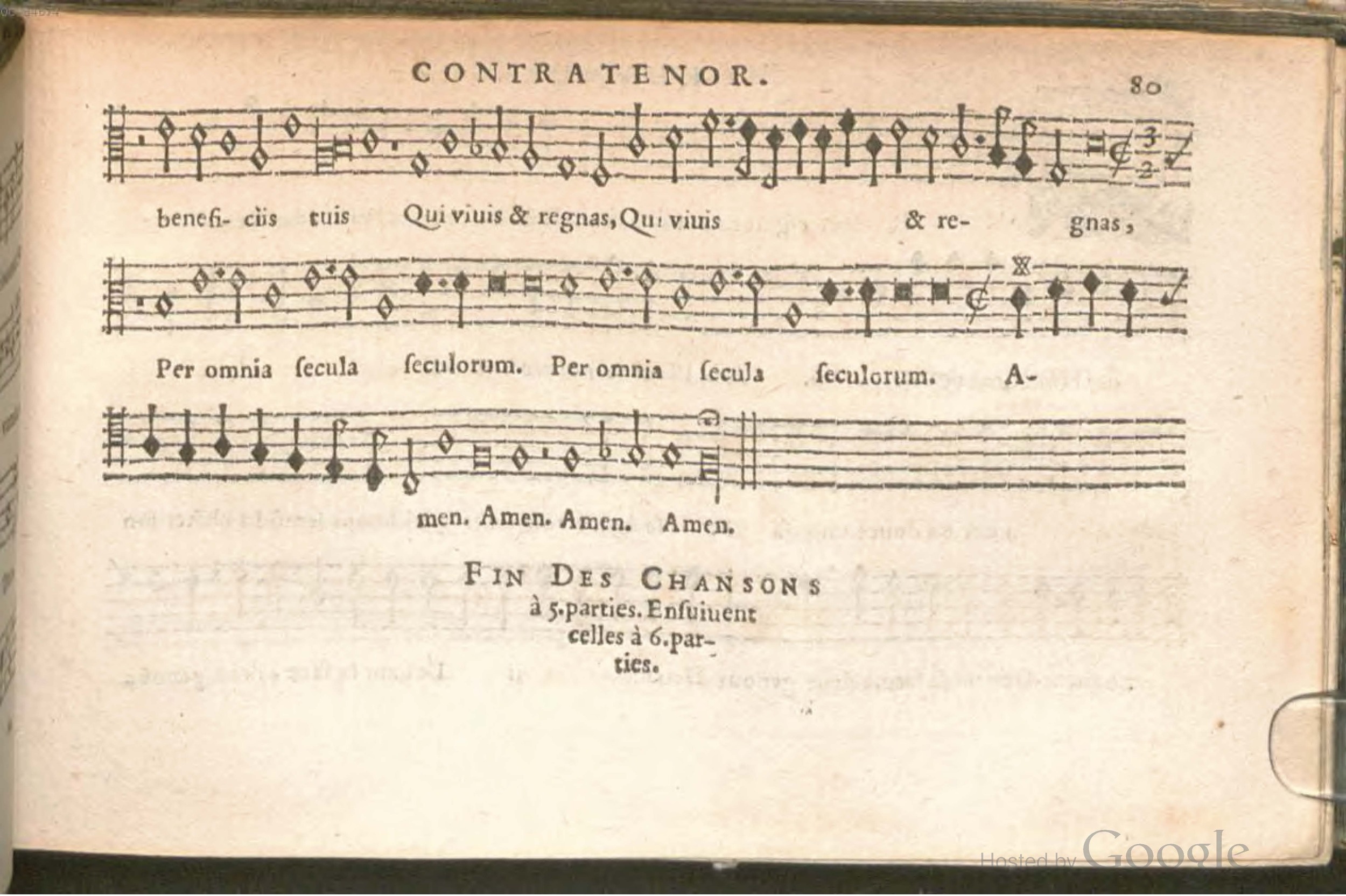 1576 - [Pierre de Saint-André] - Trésor de musique d’Orlande de Lassus Contratenor - BSB Munich