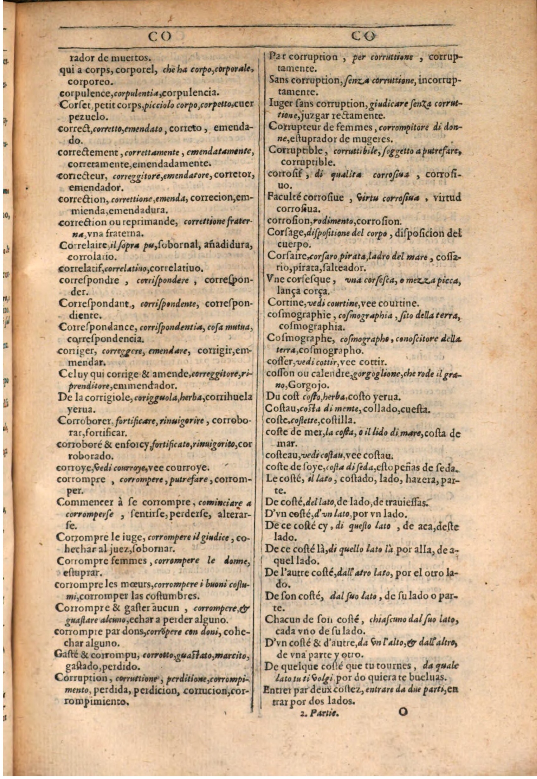 1609 - Philippe Albert et Alexandre Pernet - Trésor des trois langues française, italienne et espagnole (Seconde partie) - BSB Munich 1609 - Philippe Albert et Alexandre Pernet - Trésor des trois langues française, italienne et espagnole (Seconde partie) - BSB Munich