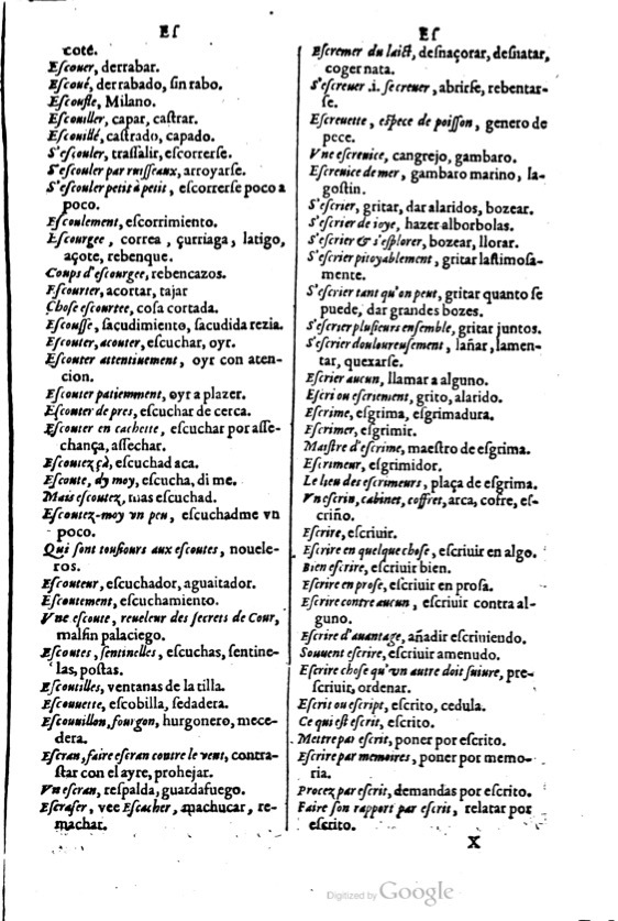 1621 - Adrian Tiffaine - Trésor des deux langues espagnole et française - BM Lyon
