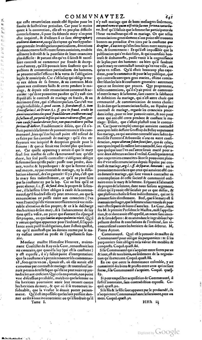 1629 - Veuve Nicolas Buon - Trésor du droit français (29620 T. 1) - BM Lyon