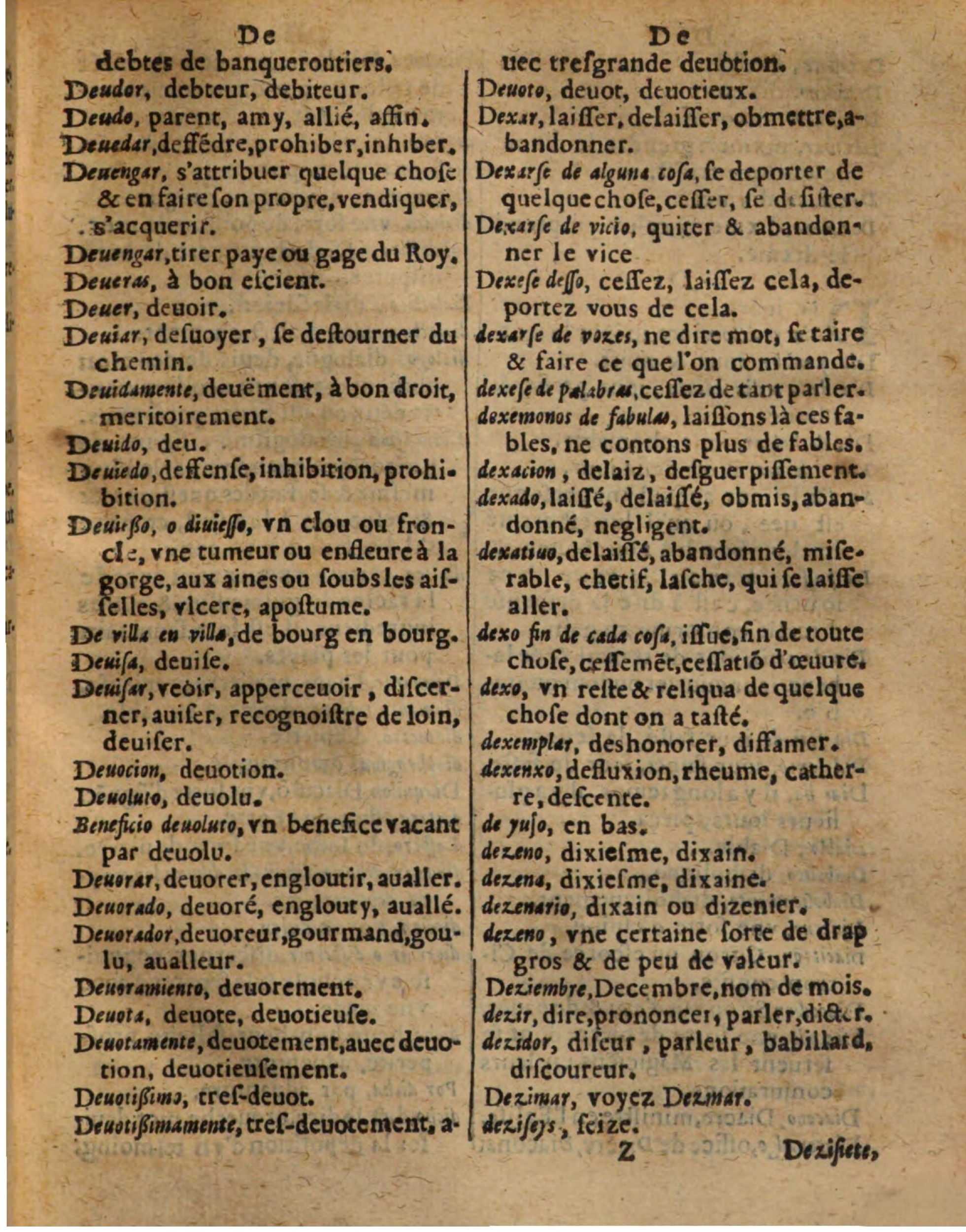 1625 - Hubert Antoine - Trésor des deux langues espagnole et française - Augsbourg