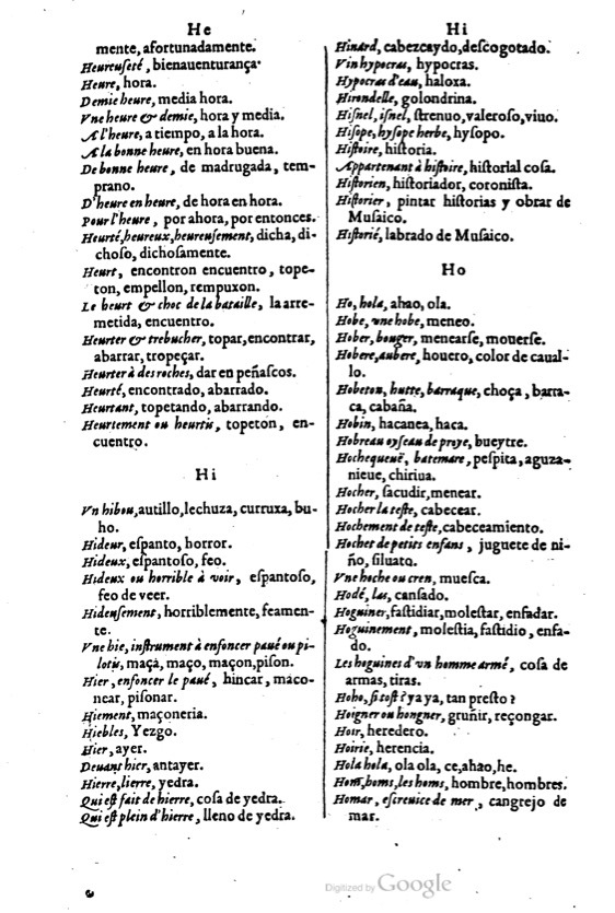 1621 - Adrian Tiffaine - Trésor des deux langues espagnole et française - BM Lyon