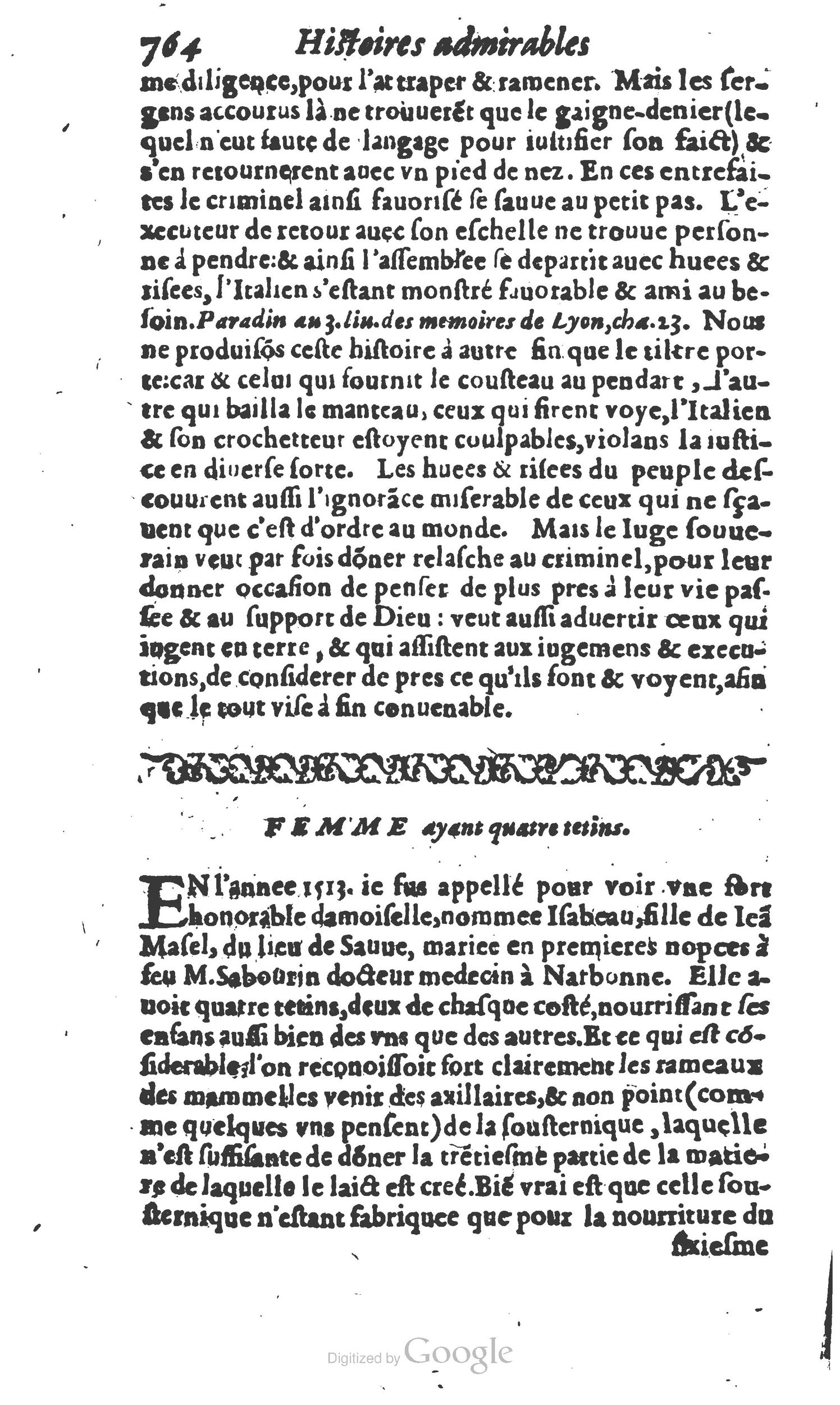 1610 - Paul Marceau - Trésor d’histoires admirables et mémorables - Princeton