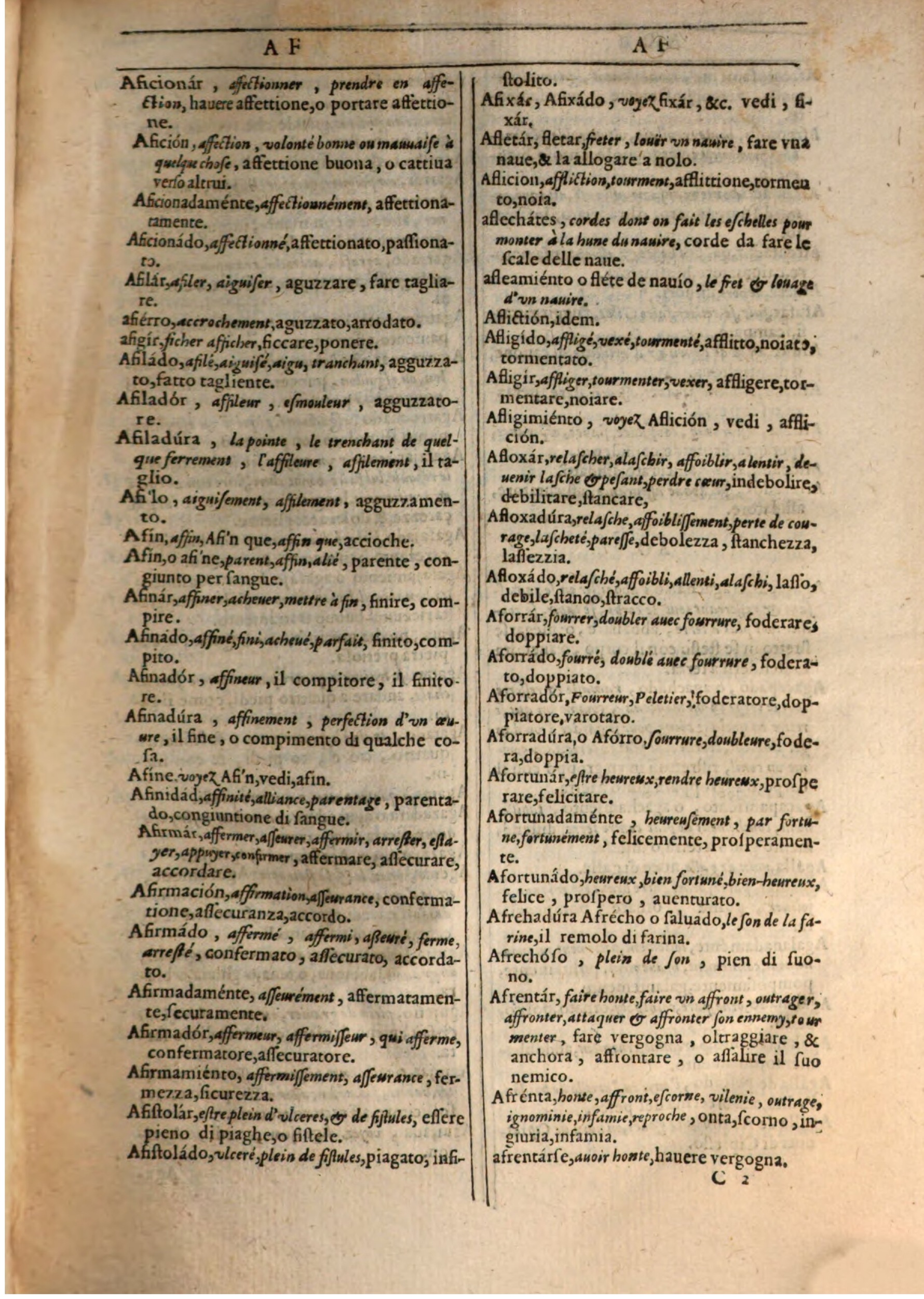 1609 - Philippe Albert et Alexandre Pernet - Trésor des trois langues française, italienne et espagnole (Première partie) - BSB Munich