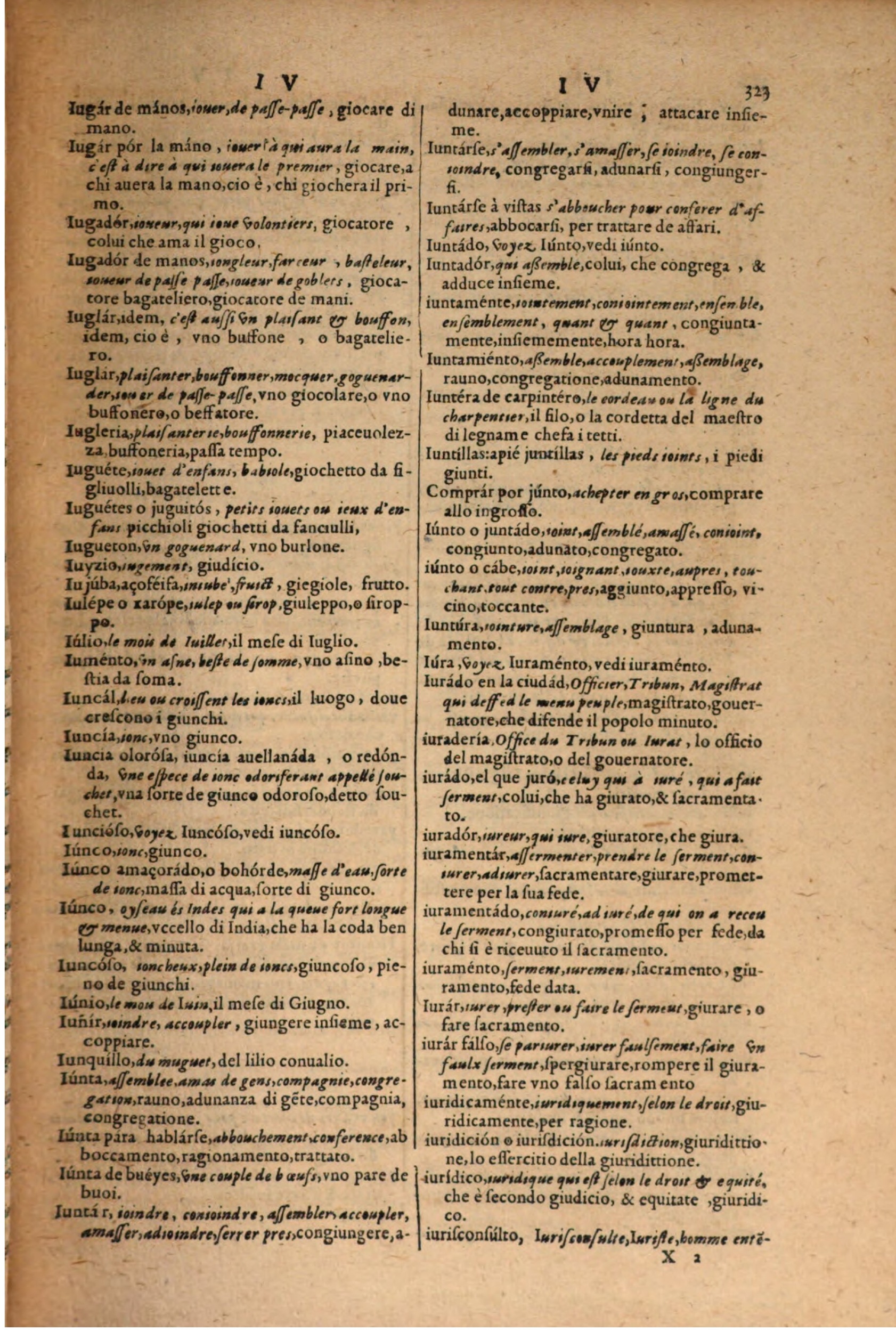 1606 - Samuel Crespin - Thresor des trois langues, francoise, italiene et espagnolle - BSB Munich