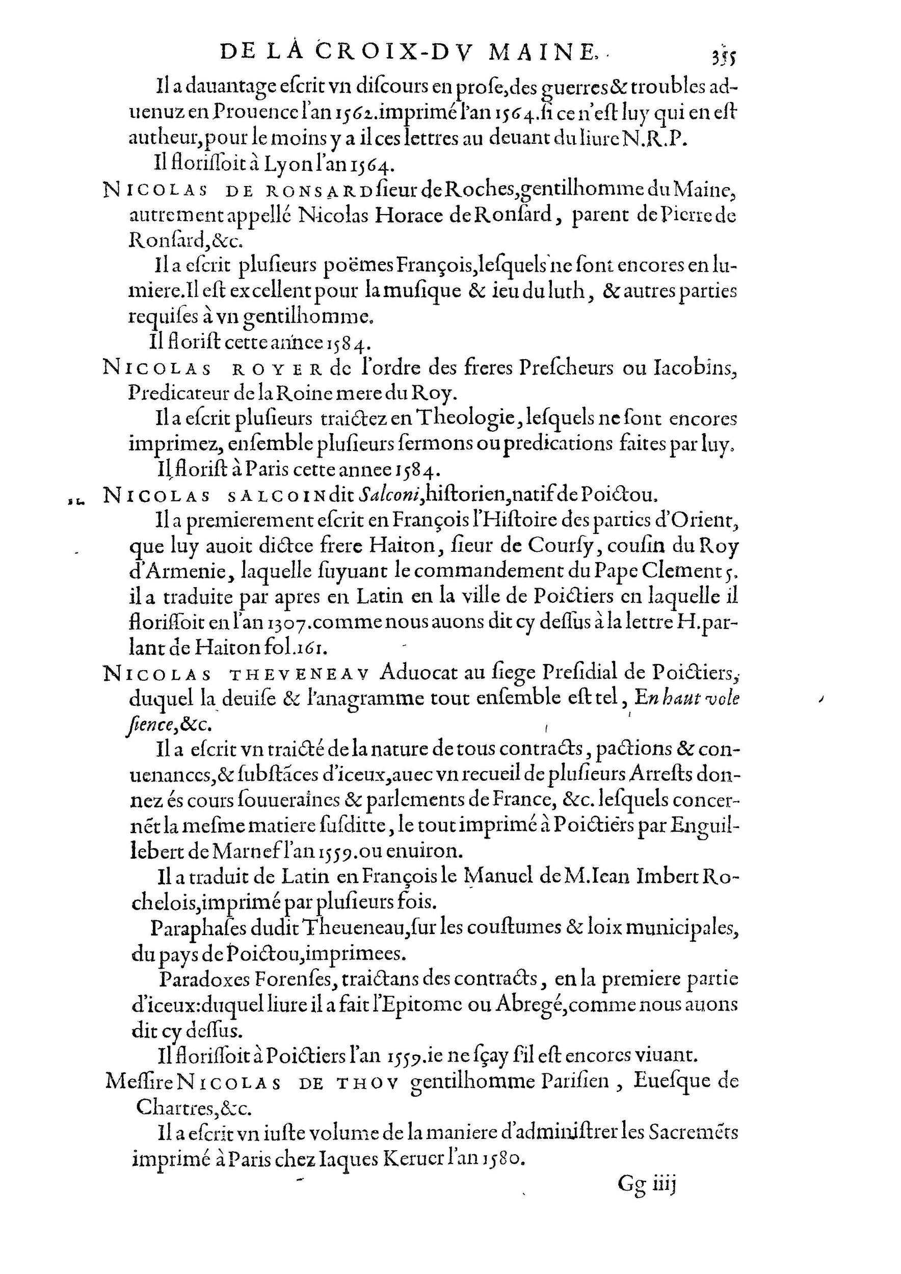 1584 - Abel L&#039;Angelier - Bibliothèques françaises - BnF