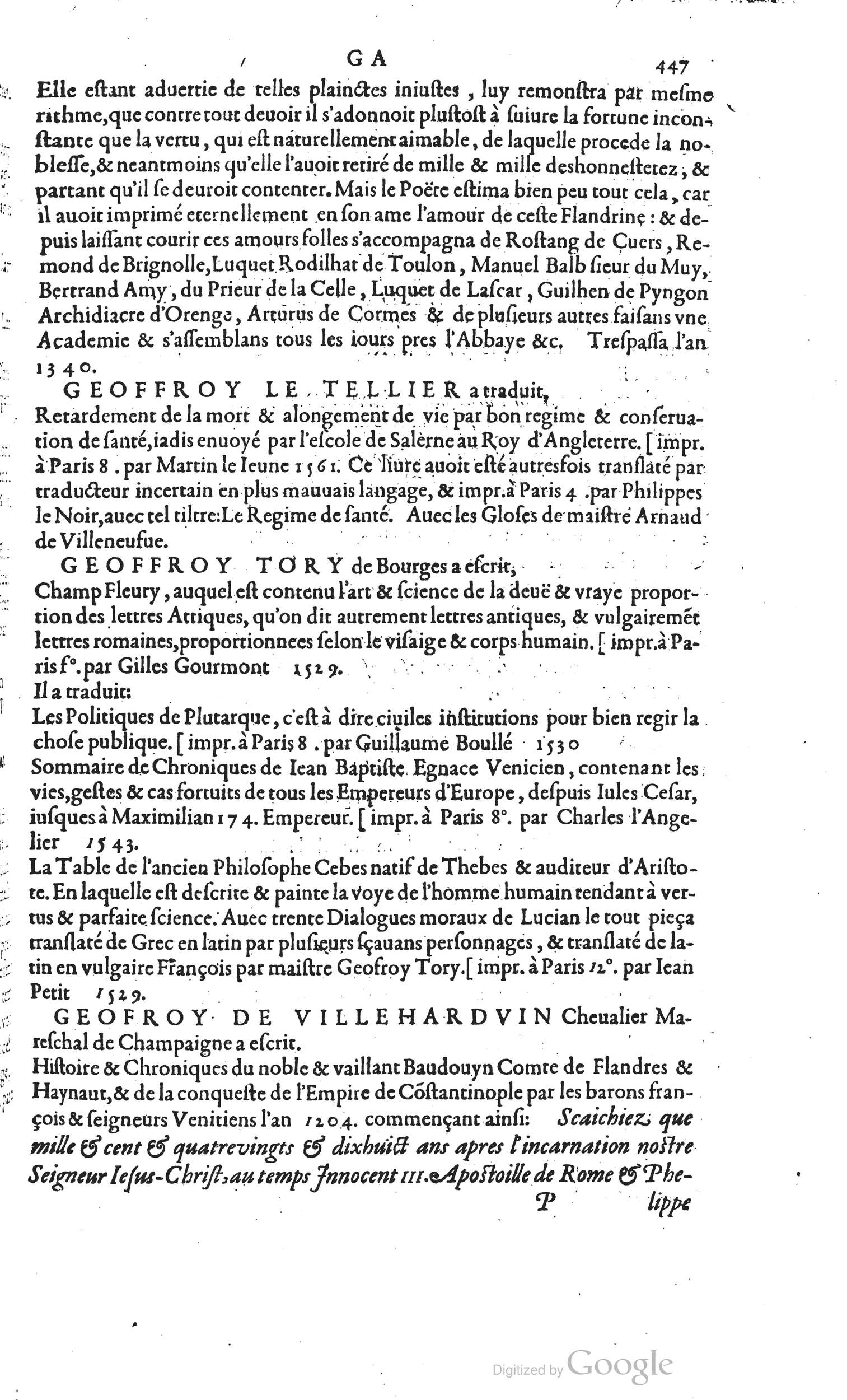 1585 - Barthélemy Honorat - Bibliothèques françaises - BSB Munich