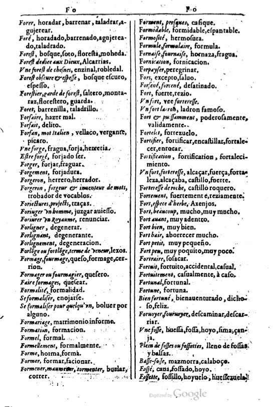1616 - Veuve Marc Orry - Trésor des deux langues espagnole et française (Première et Seconde parties) - BM Lyon