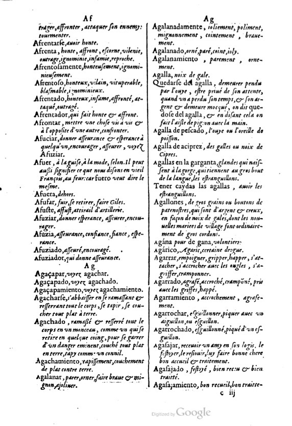 1621 - Adrian Tiffaine - Trésor des deux langues espagnole et française - BM Lyon