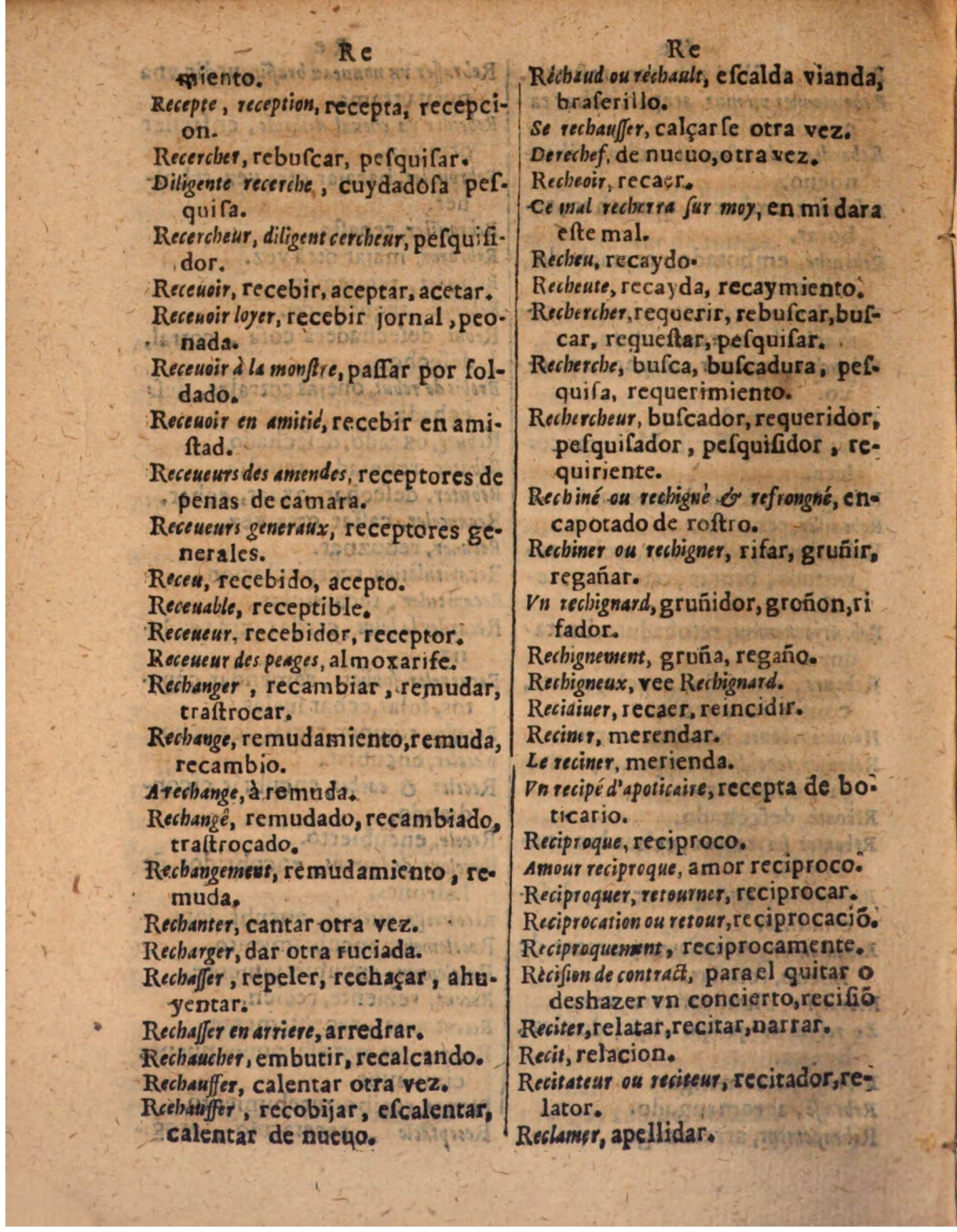 1624 - Hubert Antoine - Trésor des deux langues espagnole et française (Seconde partie) - BSB Munich