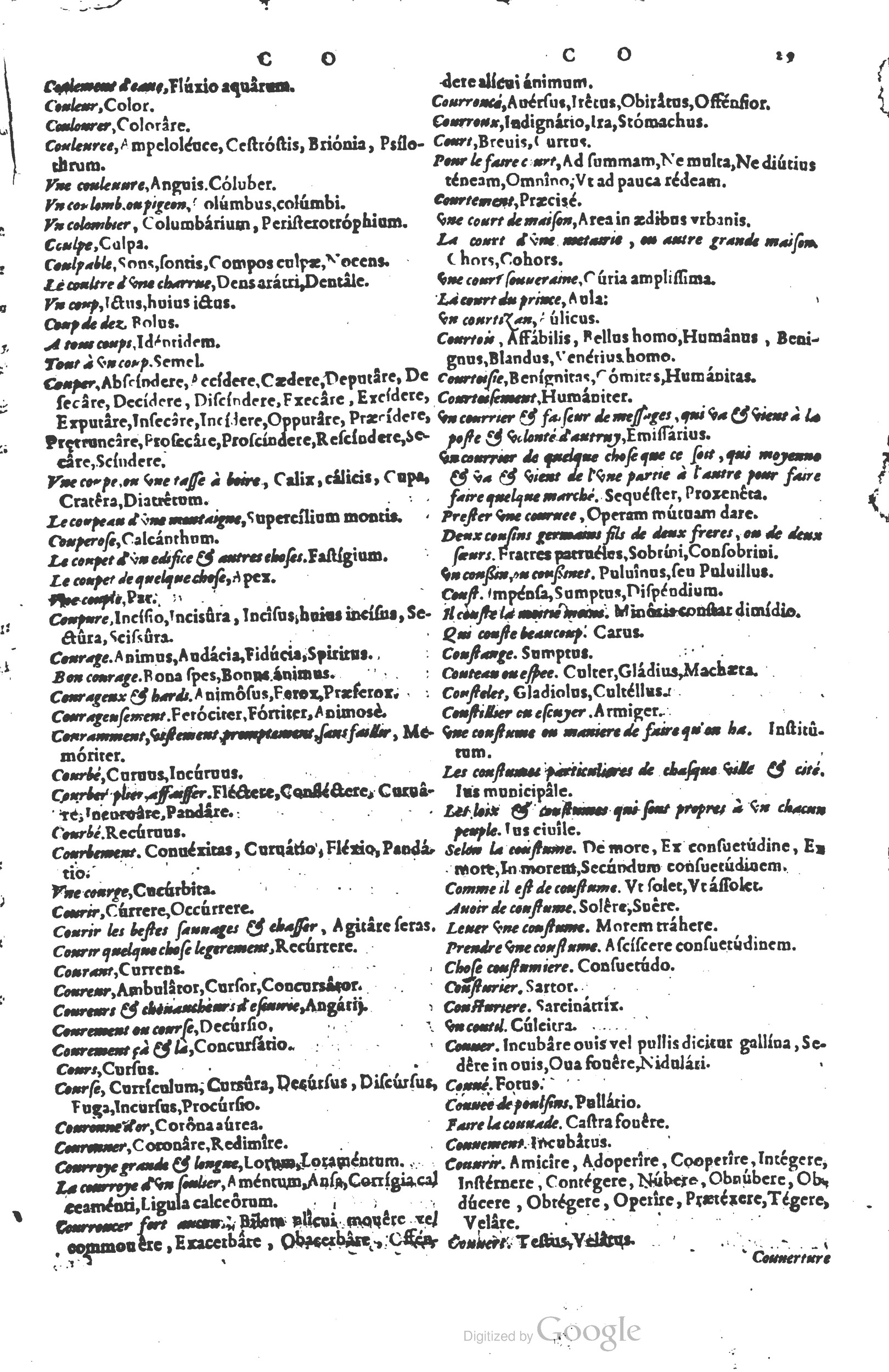 1578 - Louis Cloquemin - Trésor des mots et traits français - BSB Munich