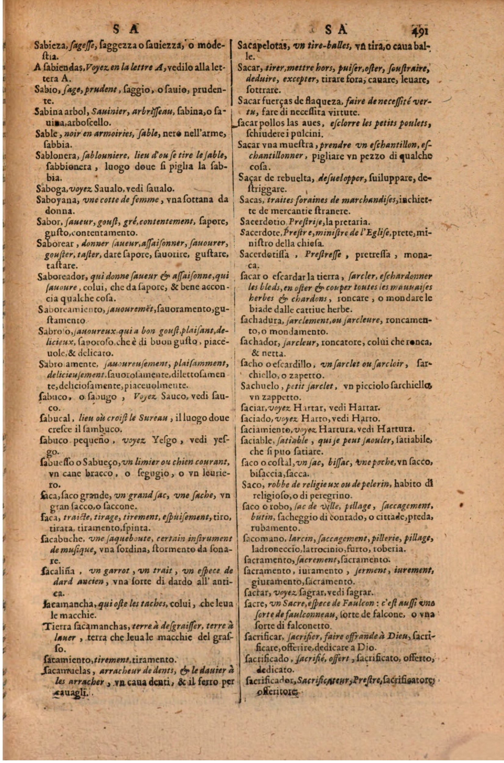 1606 - Samuel Crespin - Thresor des trois langues, francoise, italiene et espagnolle - BSB Munich
