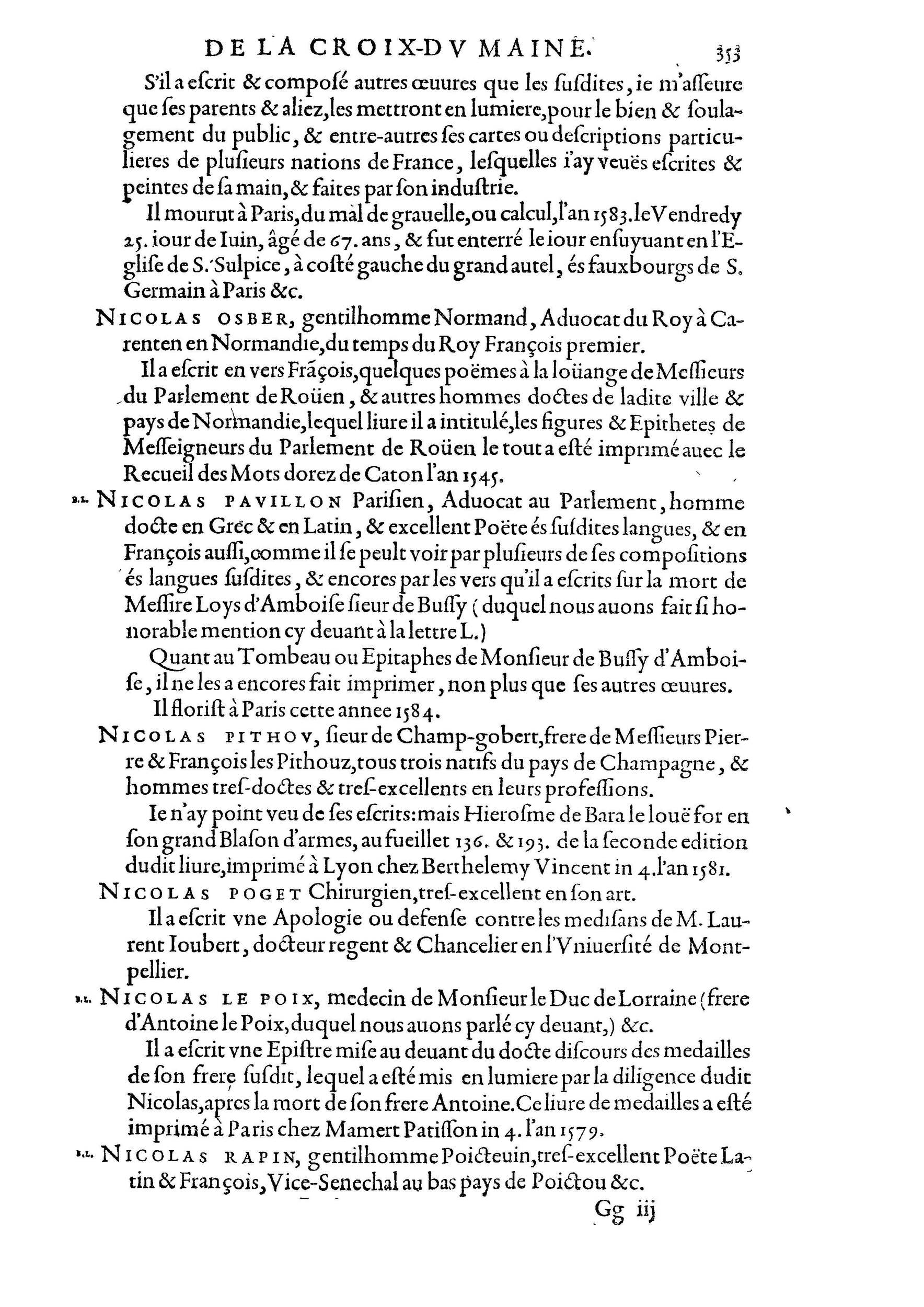 1584 - Abel L&#039;Angelier - Bibliothèques françaises - BnF