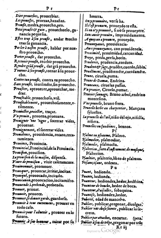 1616 - Veuve Marc Orry - Trésor des deux langues espagnole et française (Première et Seconde parties) - BM Lyon