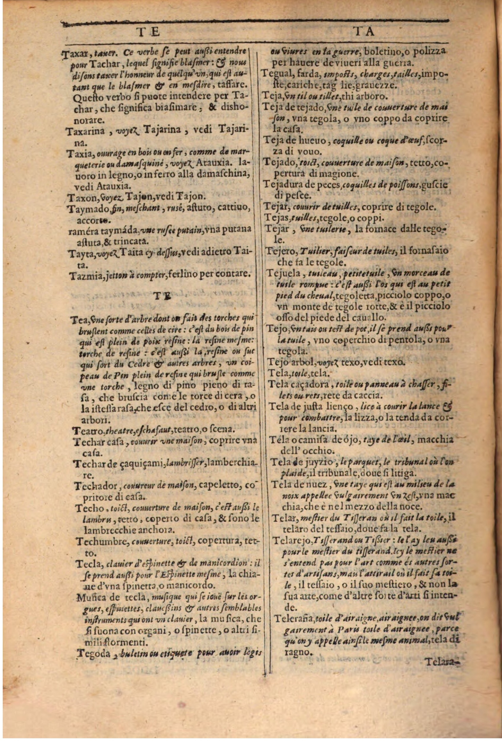 1609 - Philippe Albert et Alexandre Pernet - Trésor des trois langues française, italienne et espagnole (Première partie) - BSB Munich