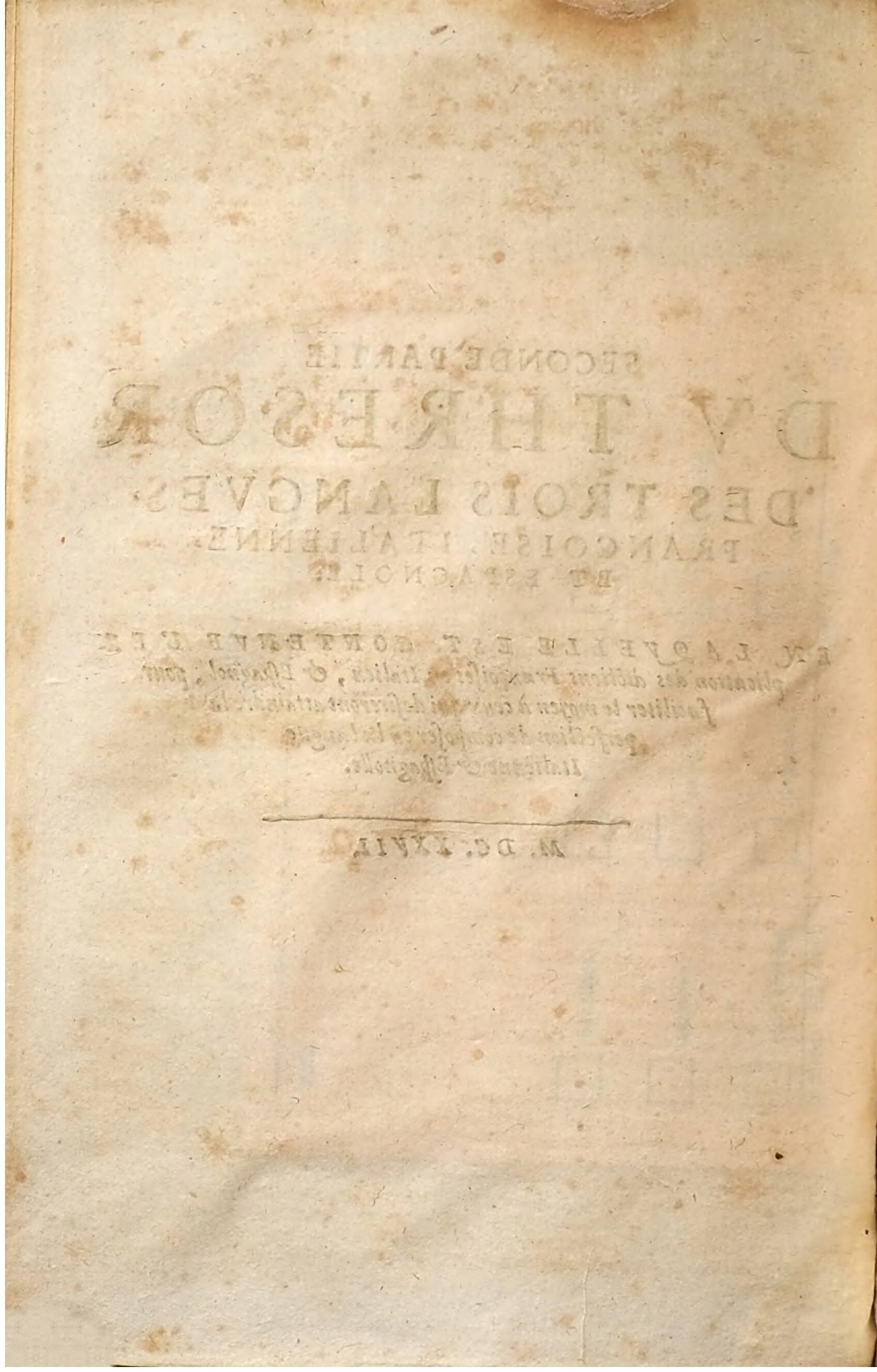 1627 - Jacques Crespin - Trésor des trois langues (Seconde partie) - Regensburg